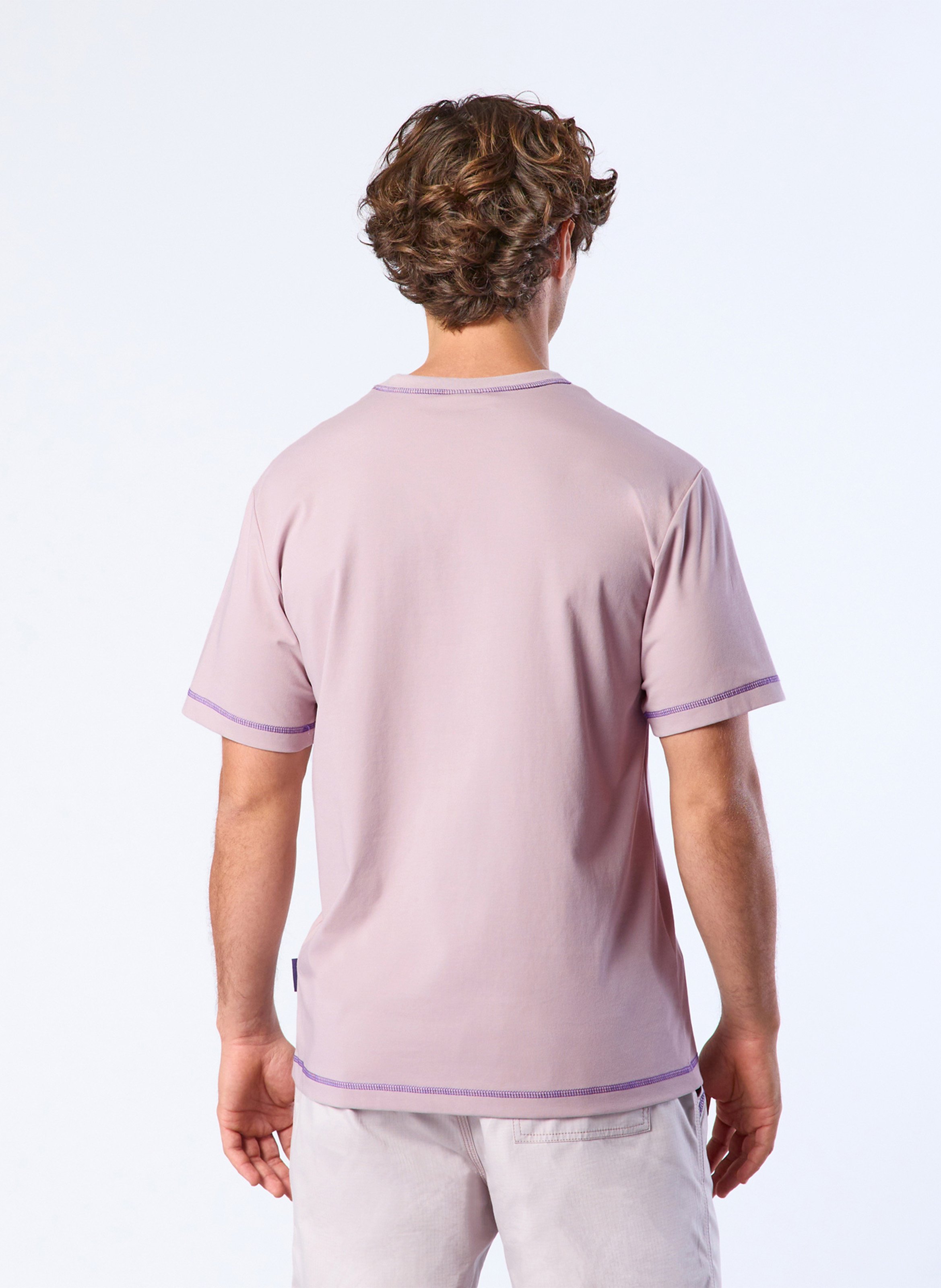 Tee-shirt oversize col rond en coton mélangé FAGUO Rose