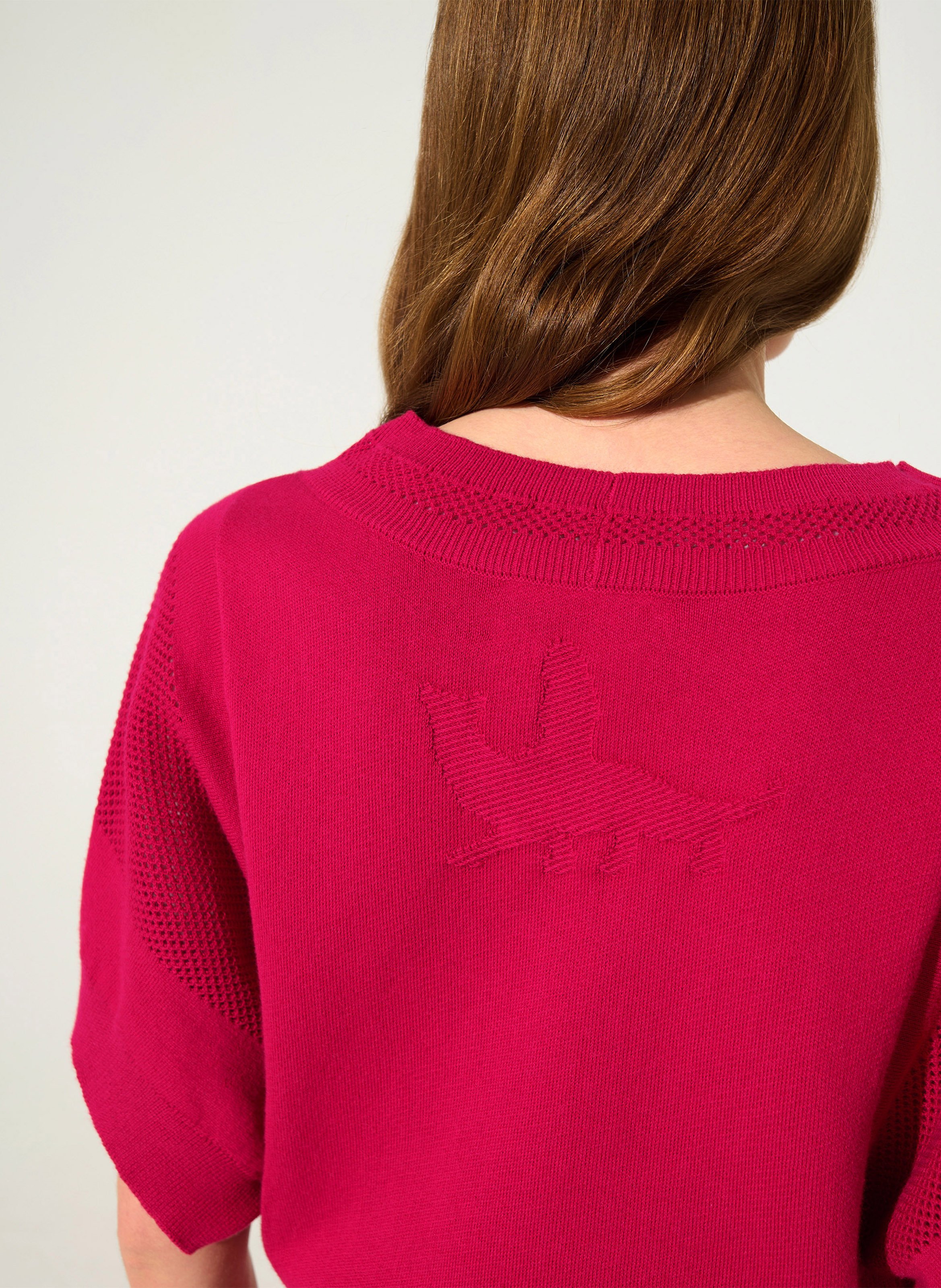 Kurzer Rundhalsausschnitt-Pullover COTELAC Rot