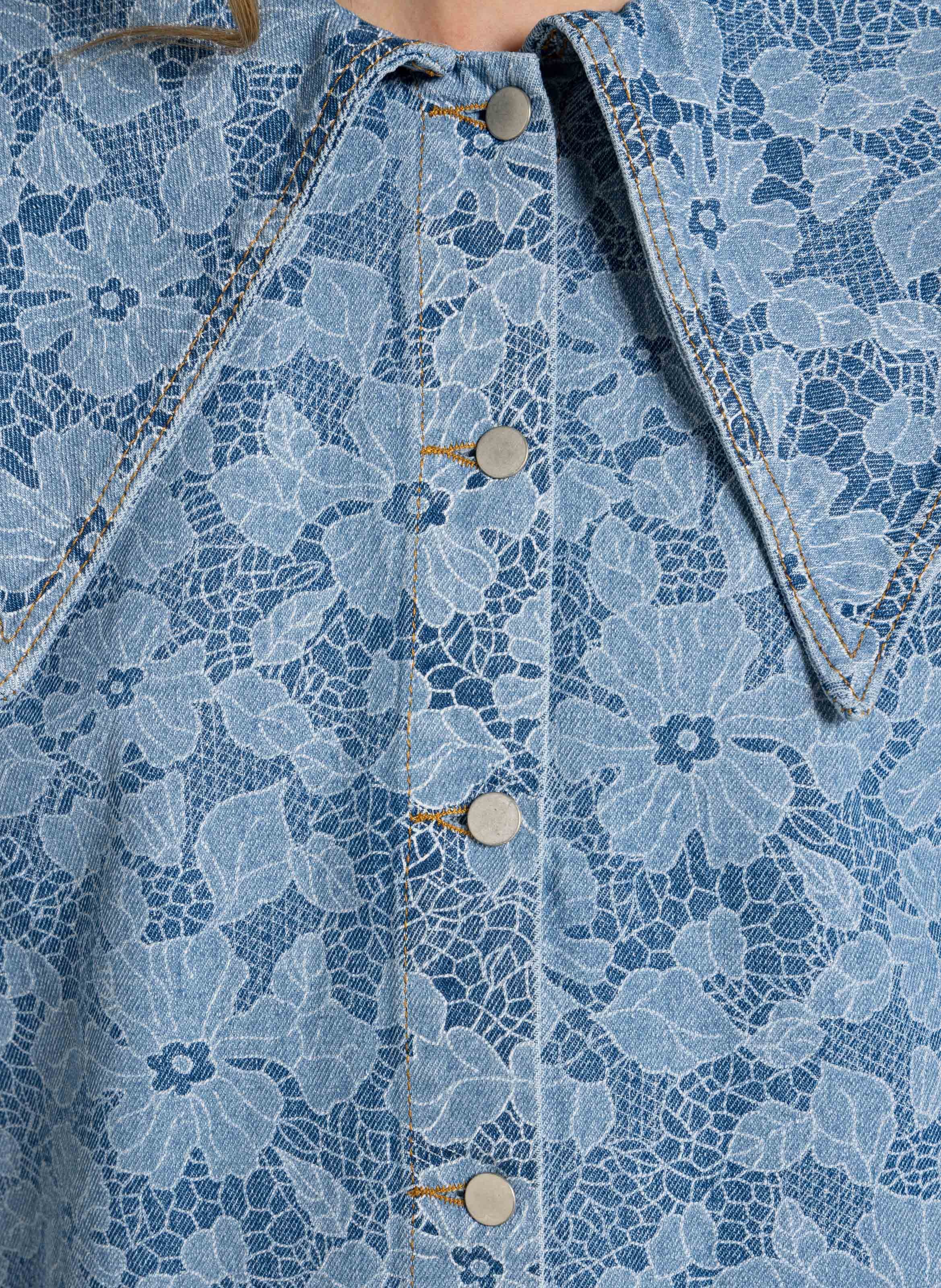 Robe courte col claudine THE TINY BIG SISTER Bleu