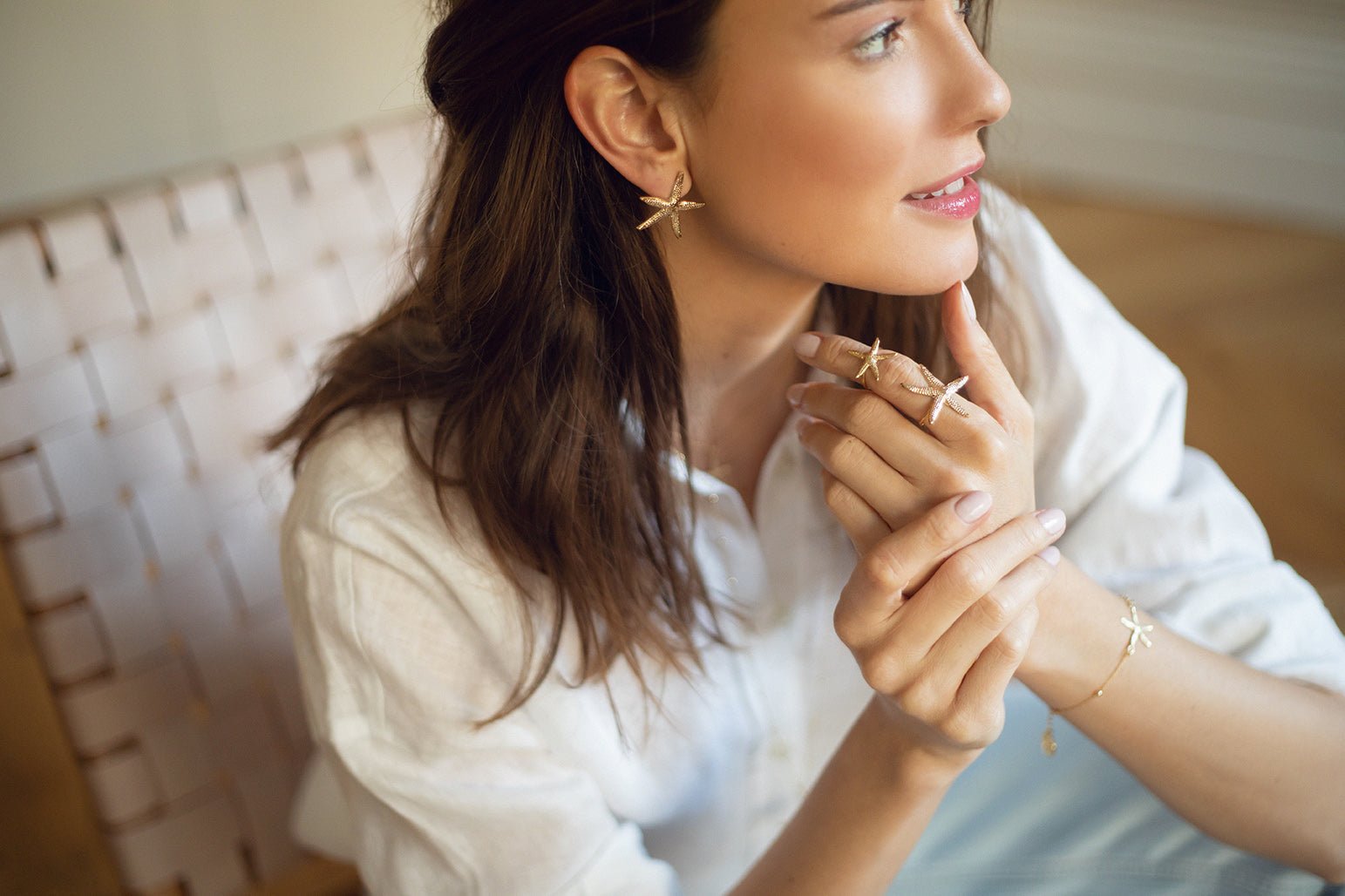 Maxi gold plated star ring MONSIEUR SIMONE Golden