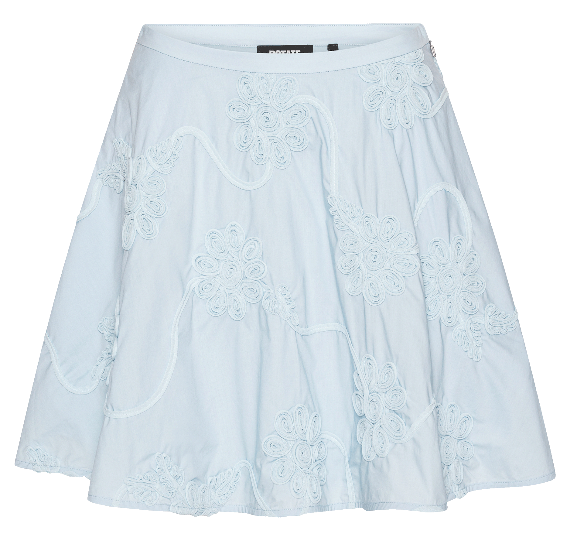 Jupe évasée à motifs brodés ROTATE Bleu