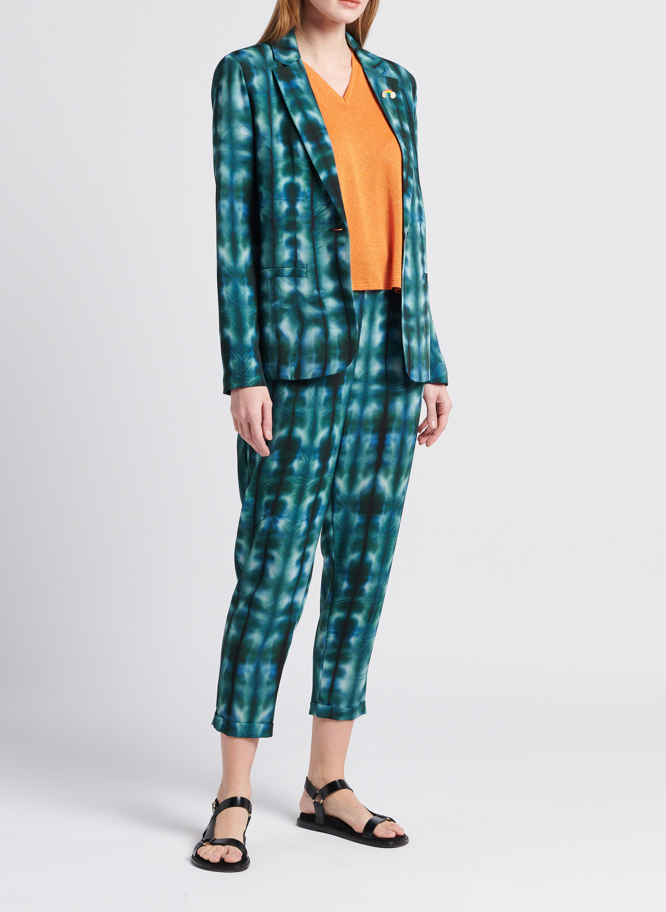 Blazer droit imprimé abstrait PLEASE Bleu