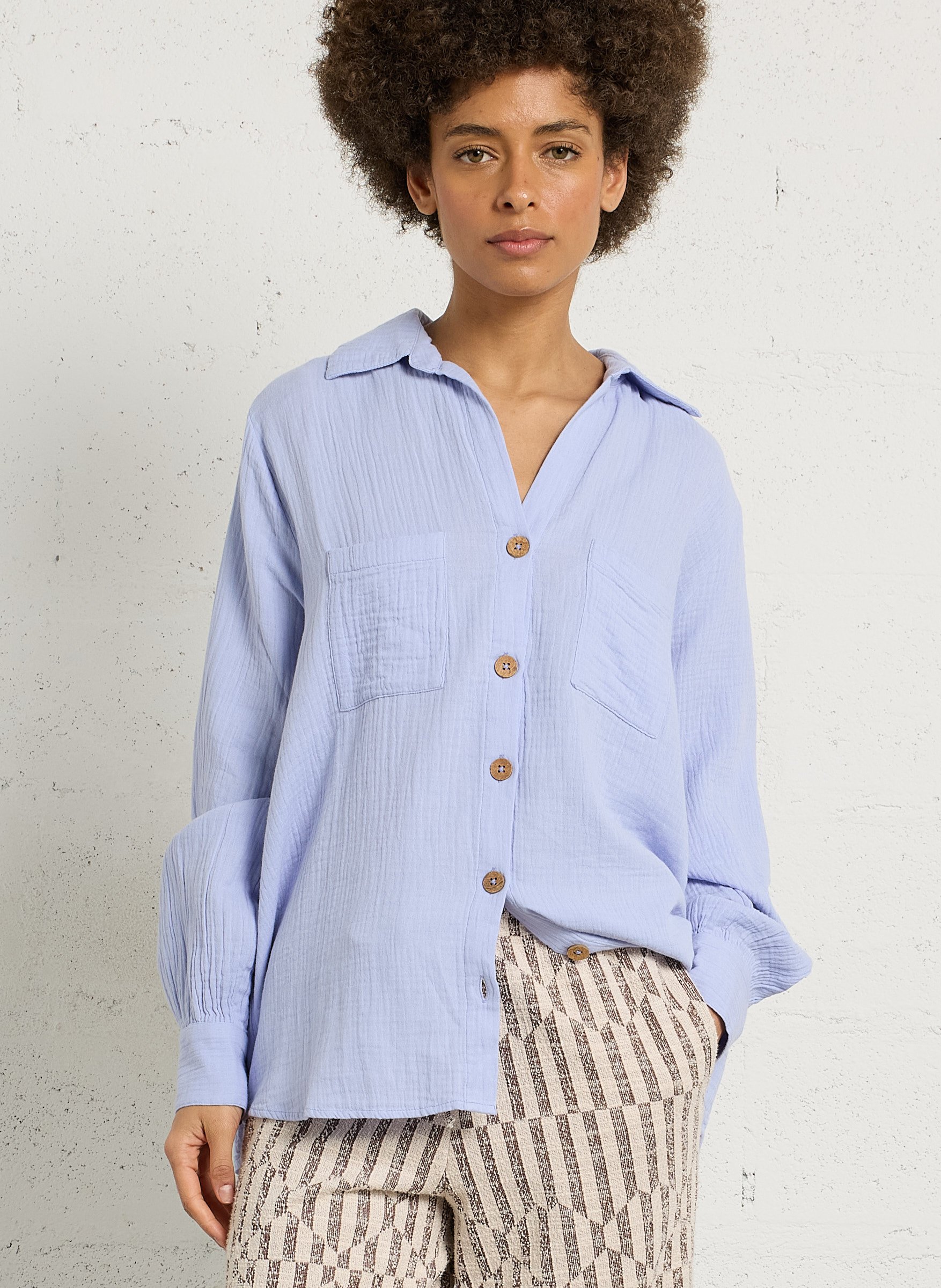 Bluse aus Baumwollgaze mit klassischem Kragen BILLABONG