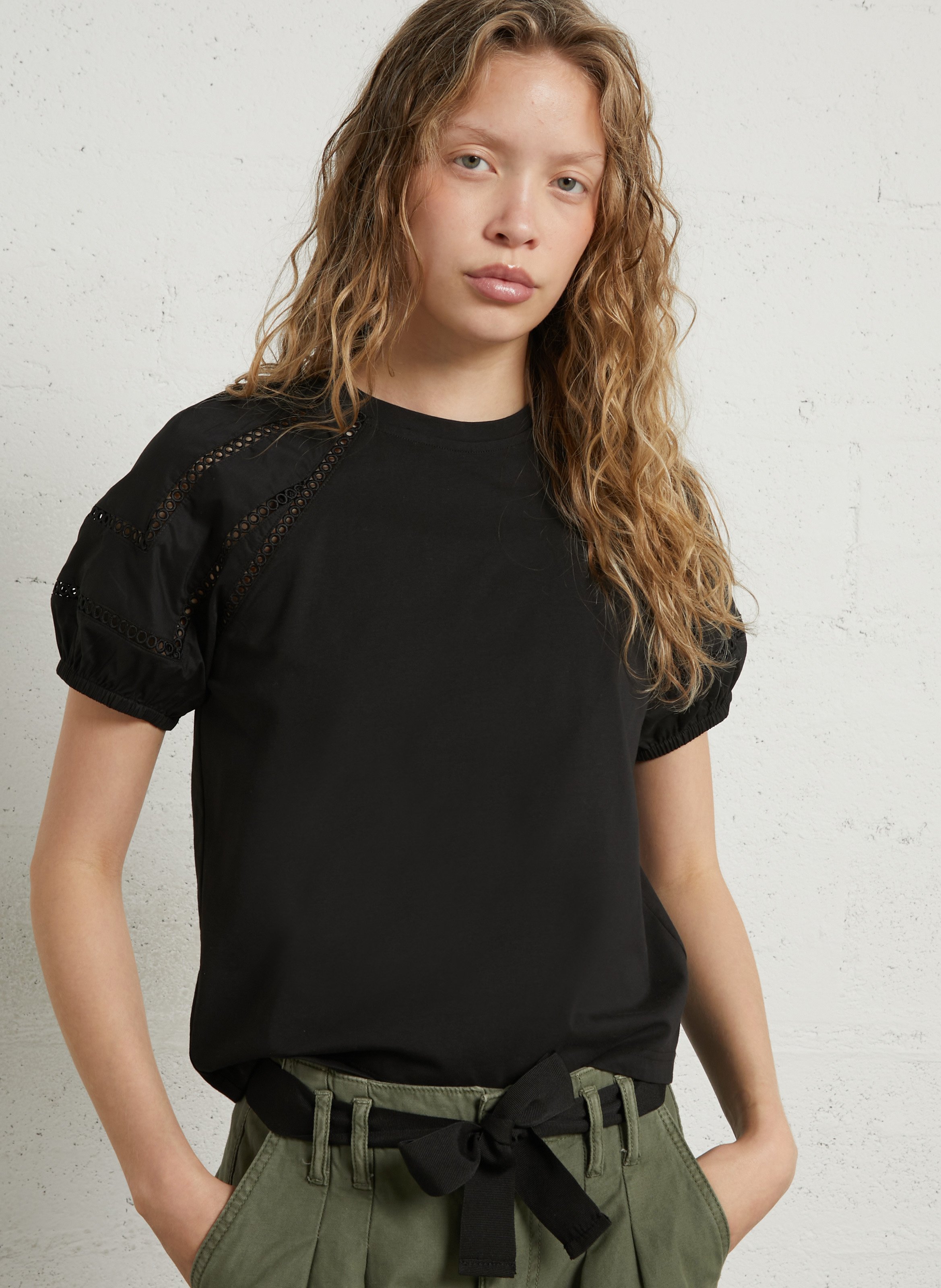 Cotton-blend straight-cut top MAISON 123