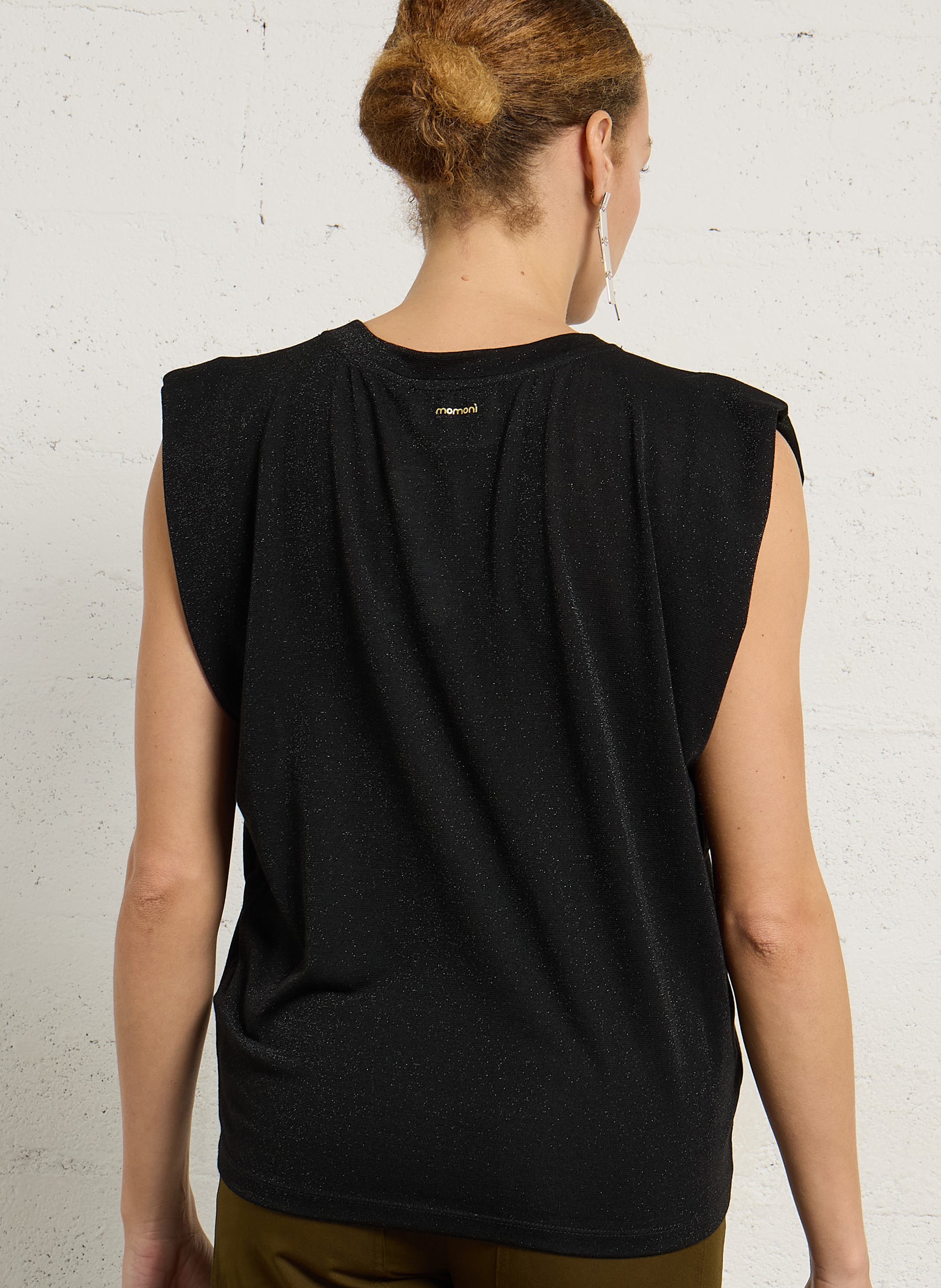 Top col rond en maille  MOMONI Noir