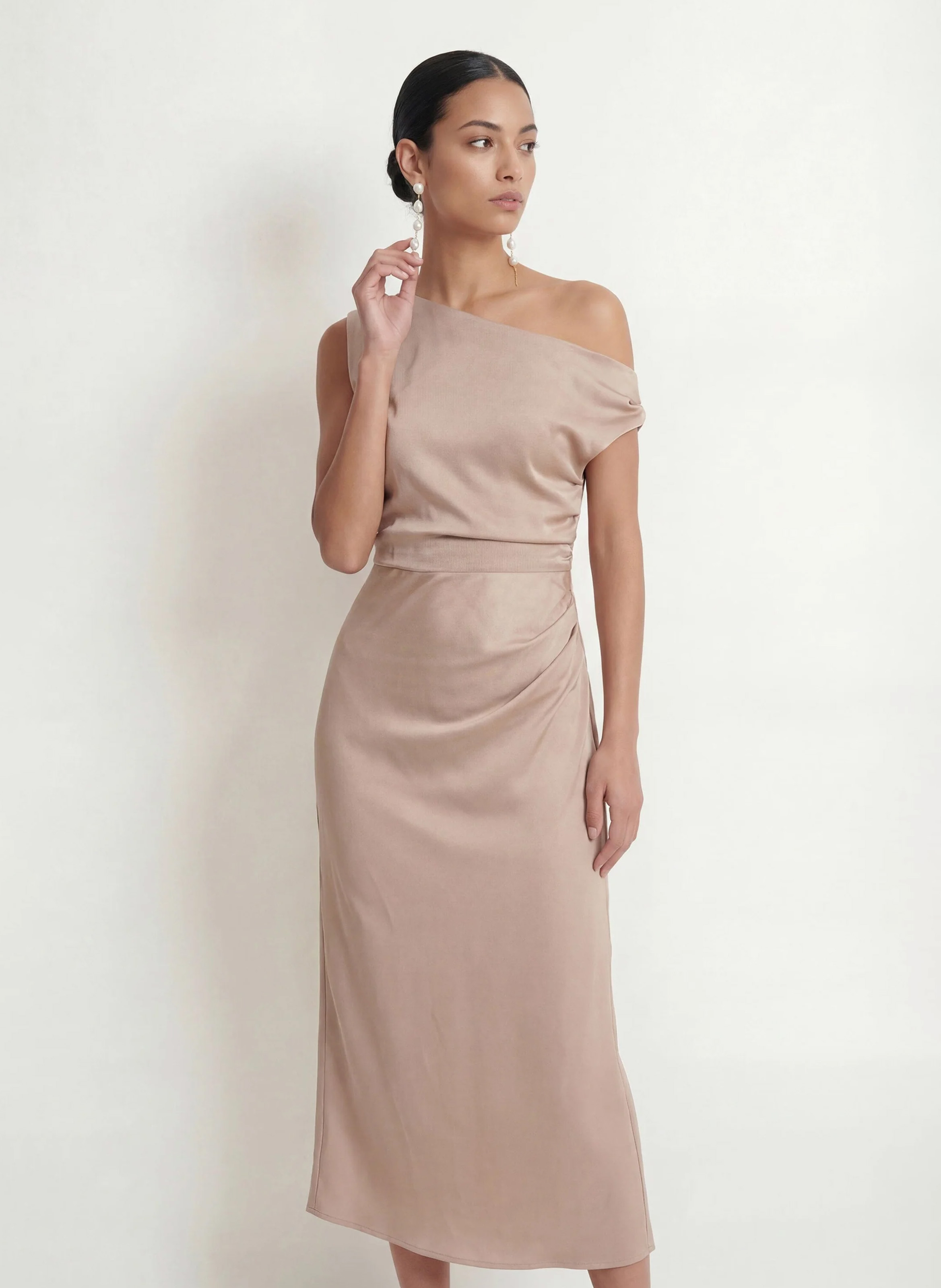 Robe longue décolleté asylétrique KOOKAI Rose
