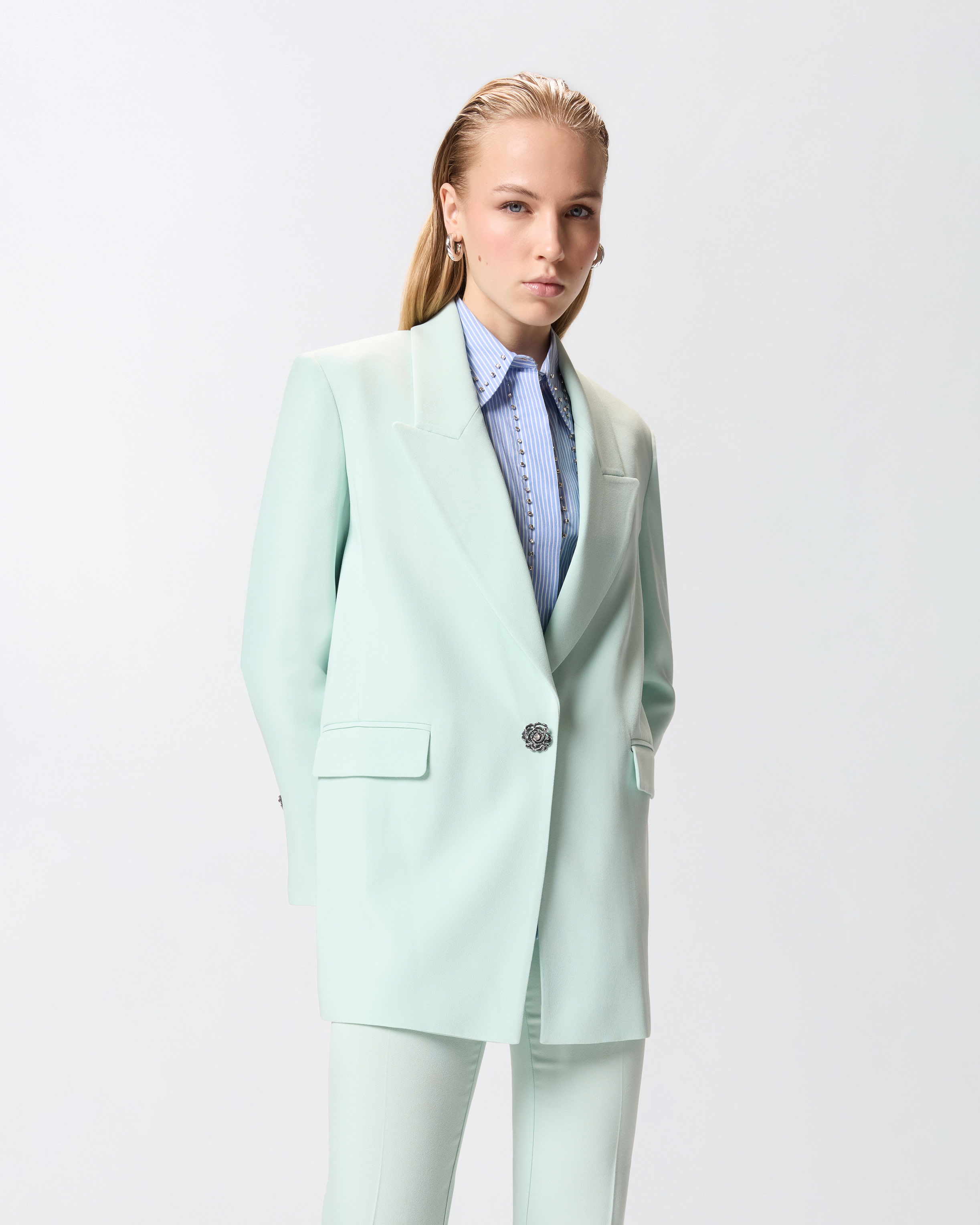 Veste à boutons roses bijou PINKO Vert