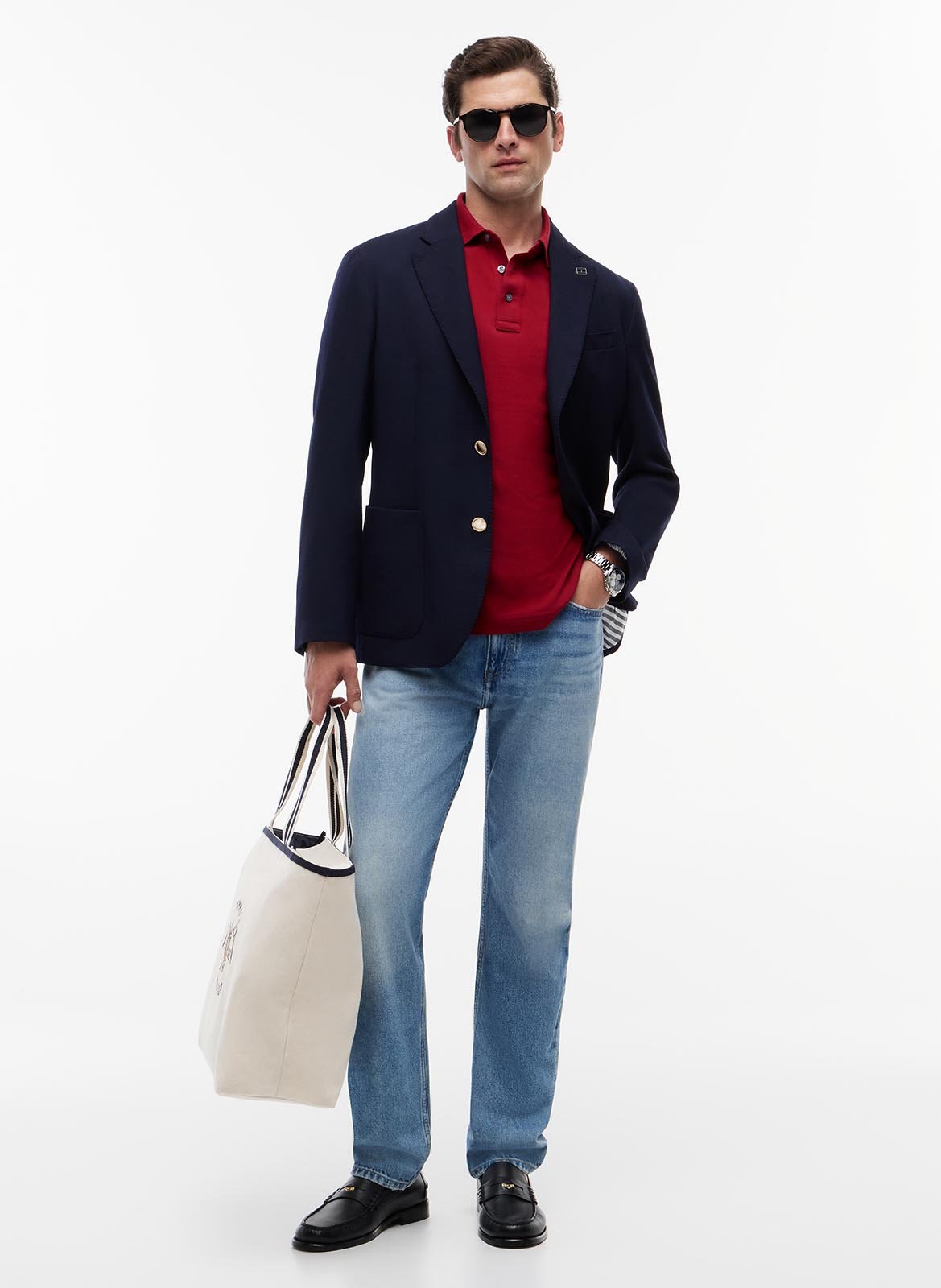 Polo slim-fit en coton bio TOMMY HILFIGER Rouge