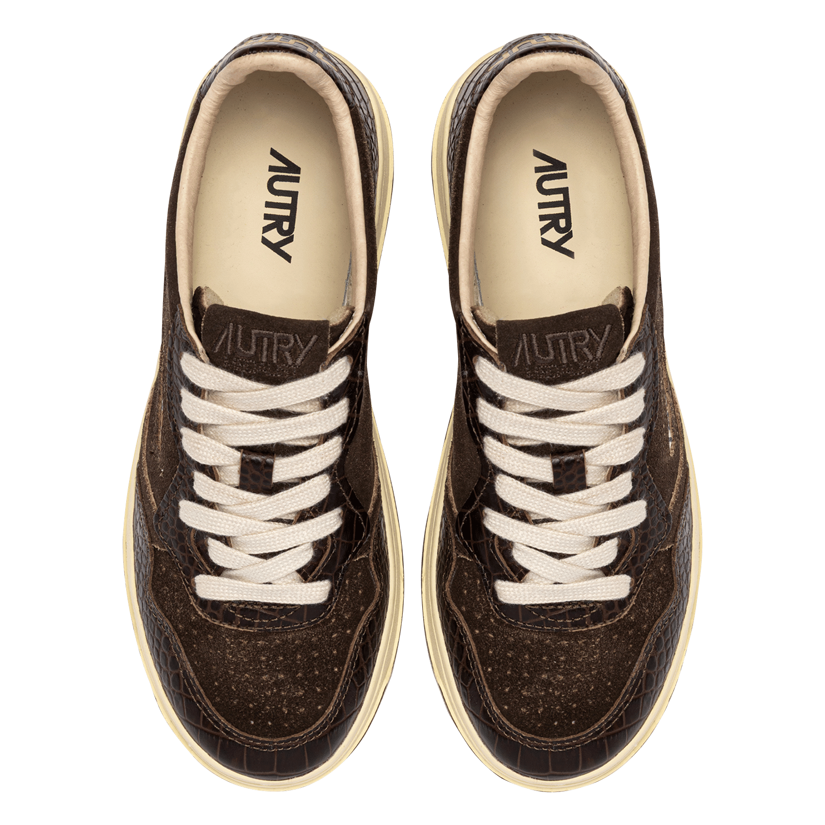 Niedrige Sneaker aus Leder-Mix AUTRY Braun