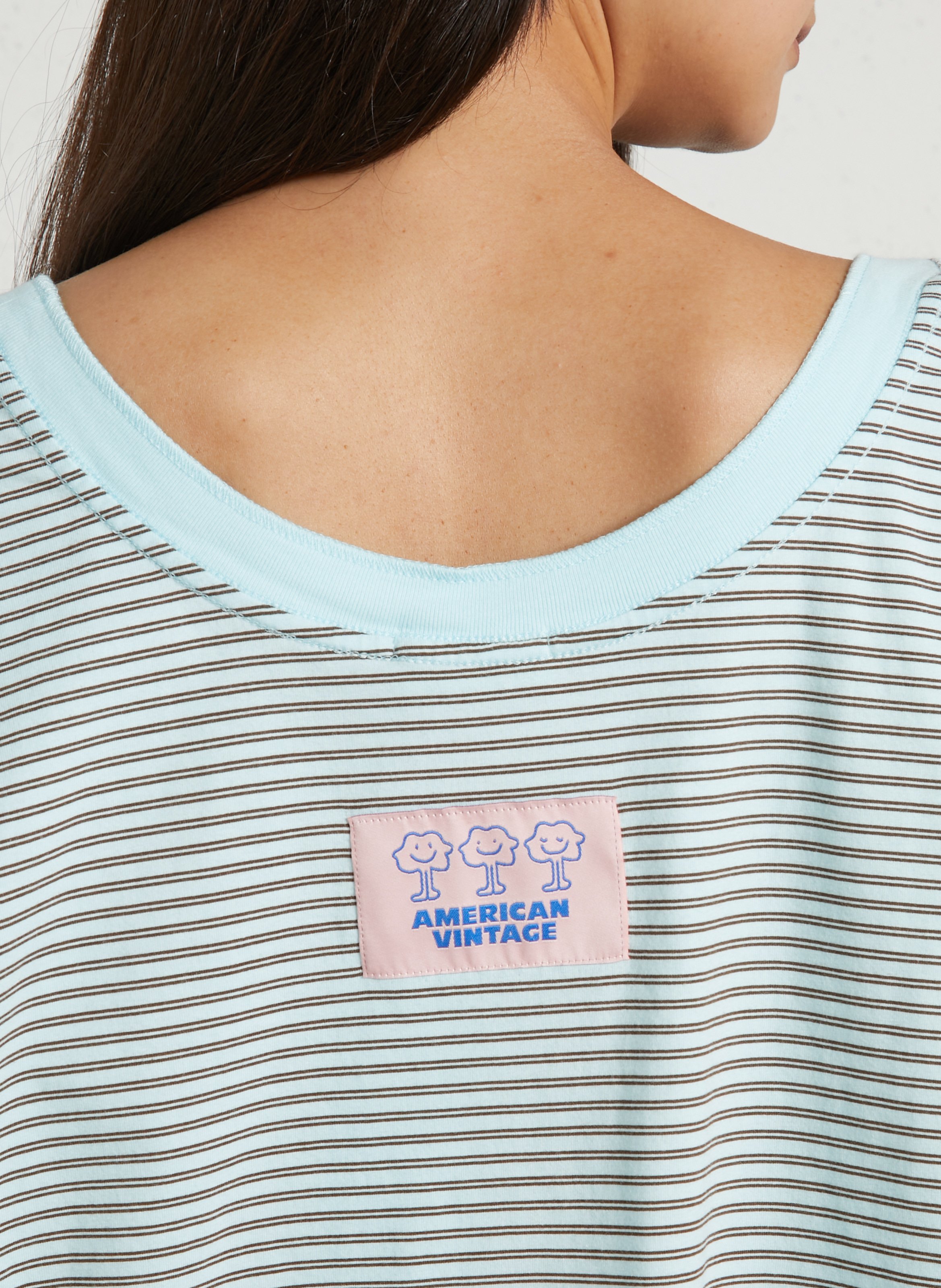 T-shirt oversize en coton AMERICAN VINTAGE Bleu