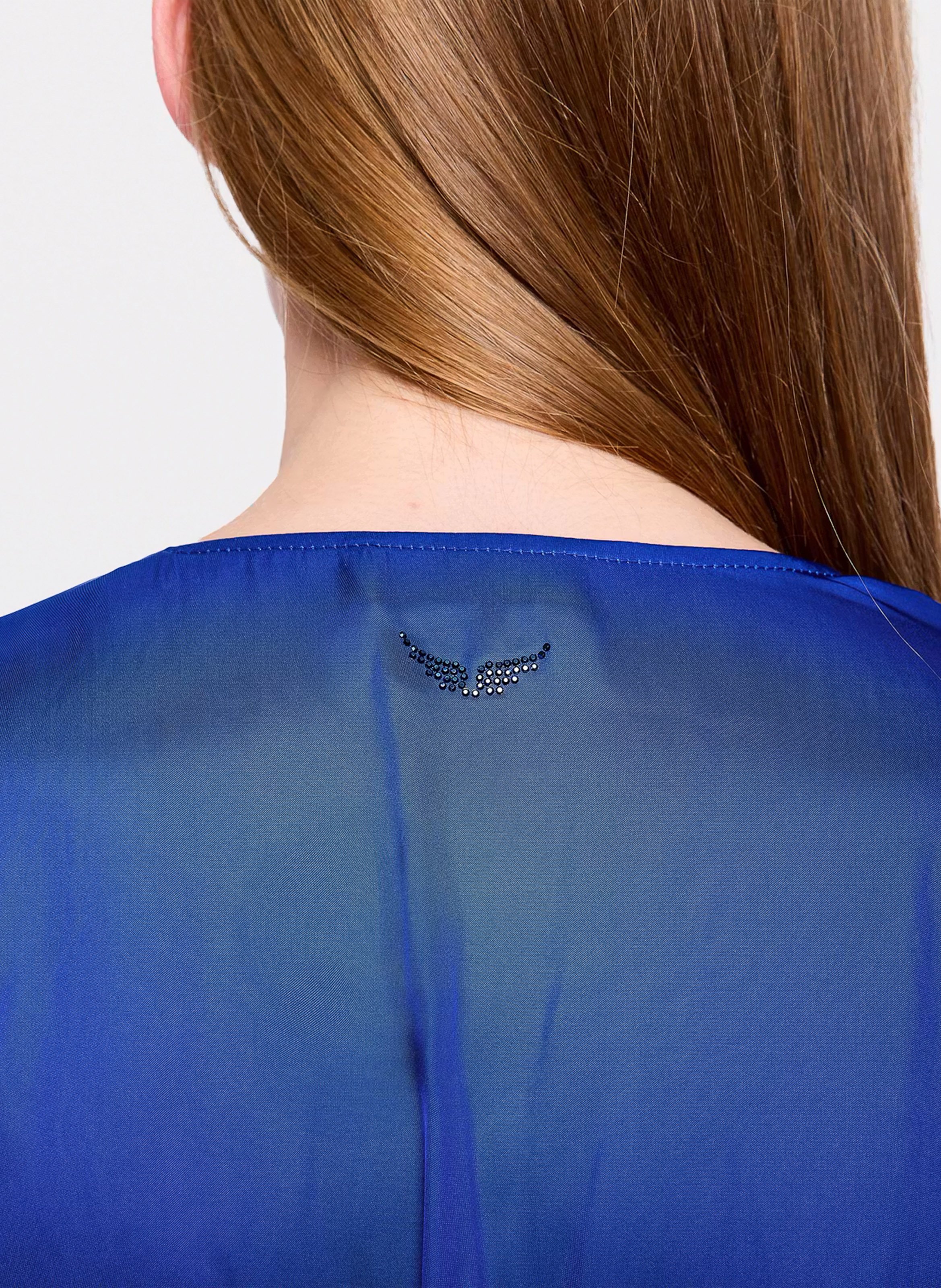 Robe midi portefeuille satinée | Bleu ZADIG&VOLTAIRE Femme