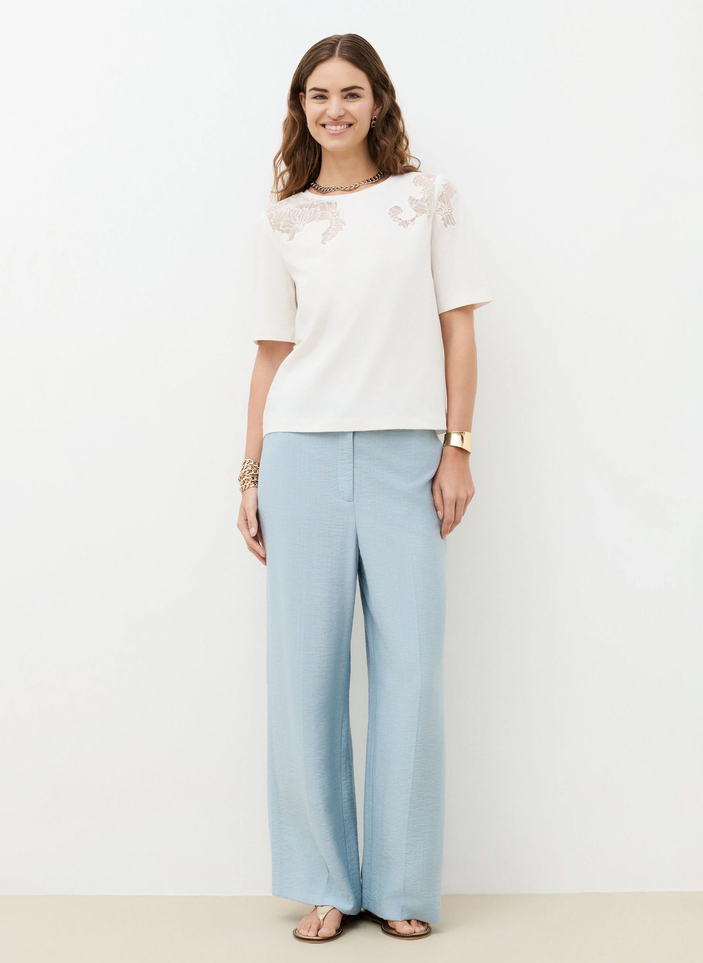 Katoenen T-shirt met ronde hals CAROLL Beige