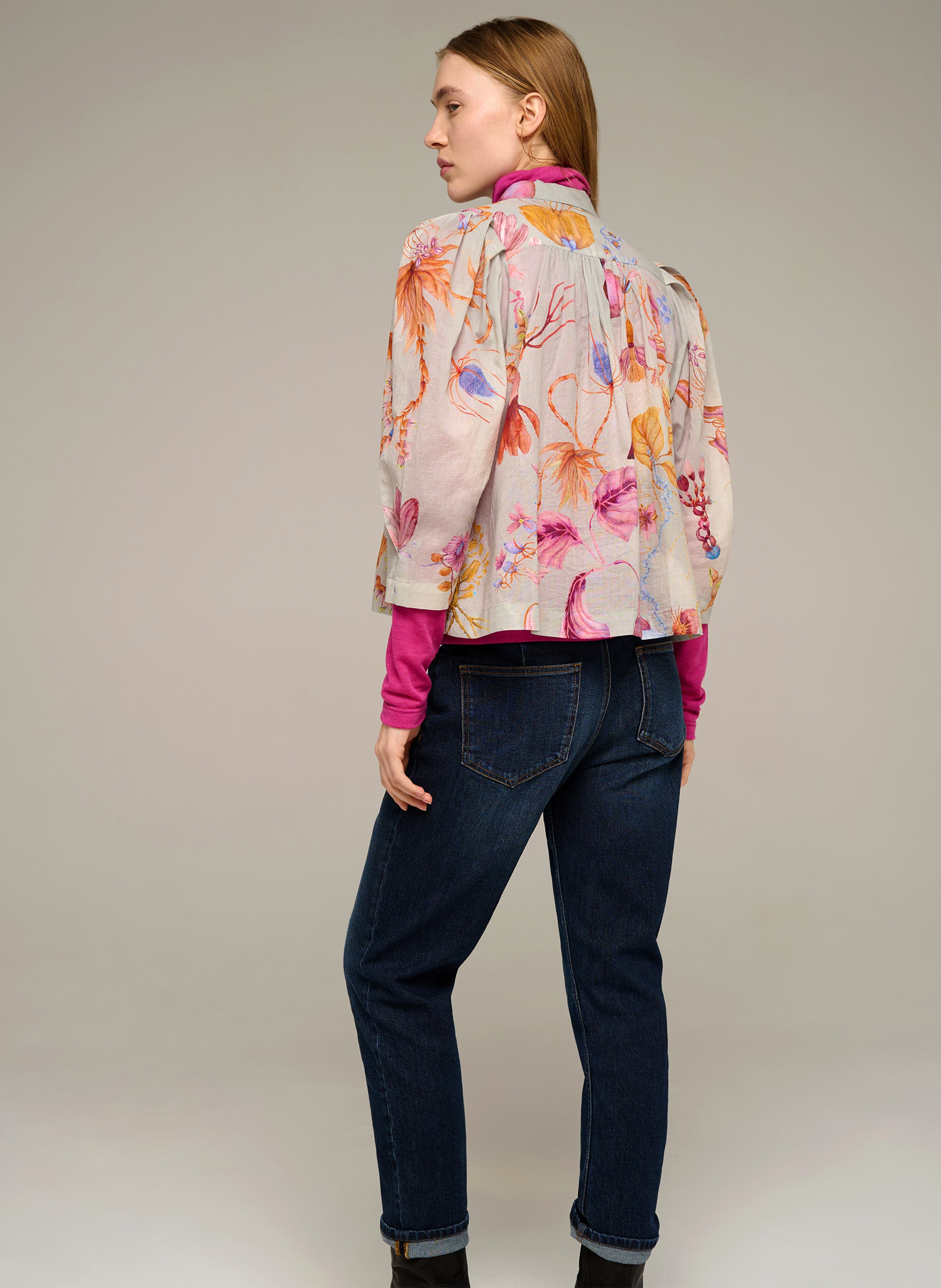Loose-fit cotton shirt COTELAC Grey
