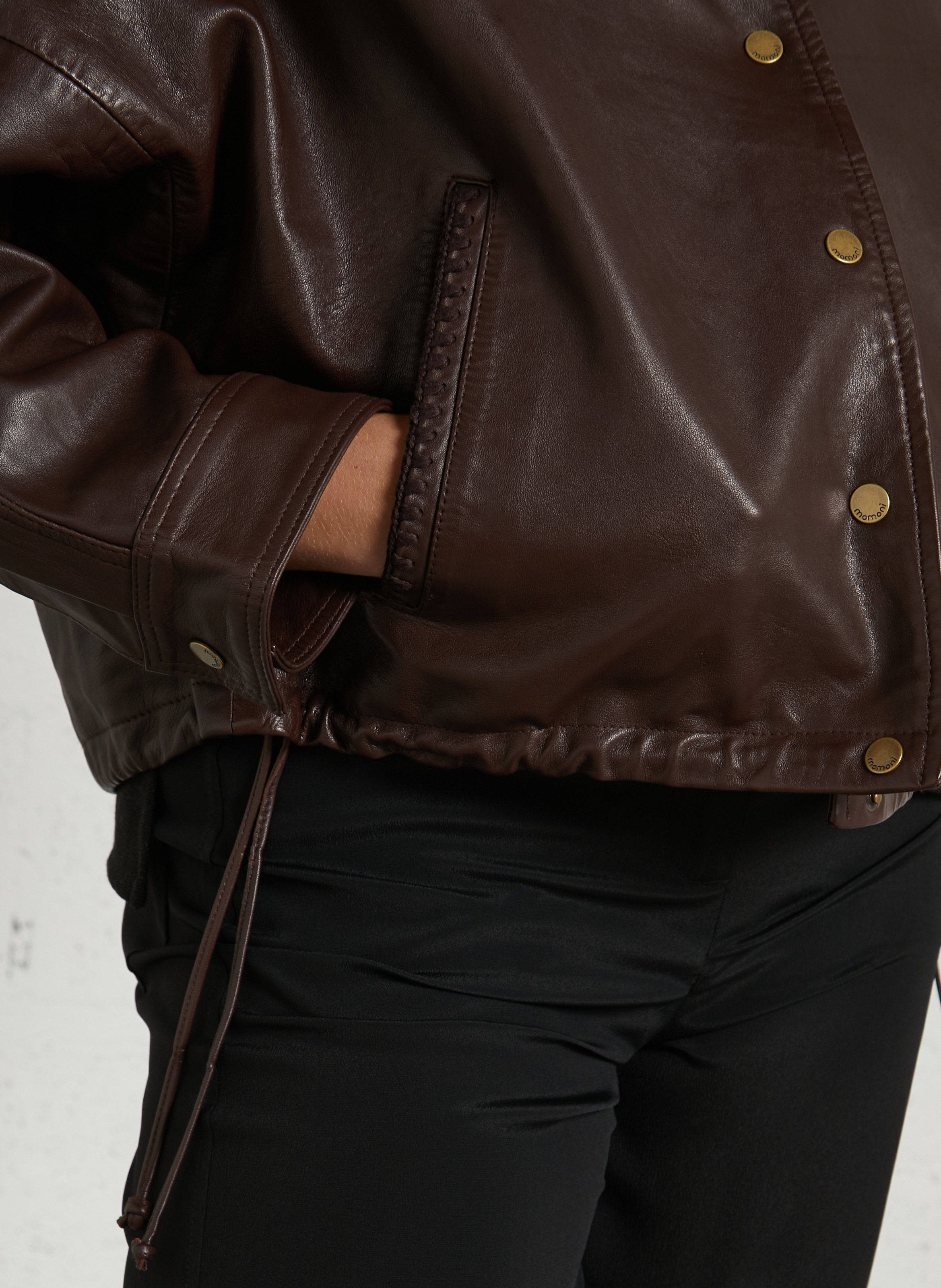 Oversized leren jas MOMONI Bruin