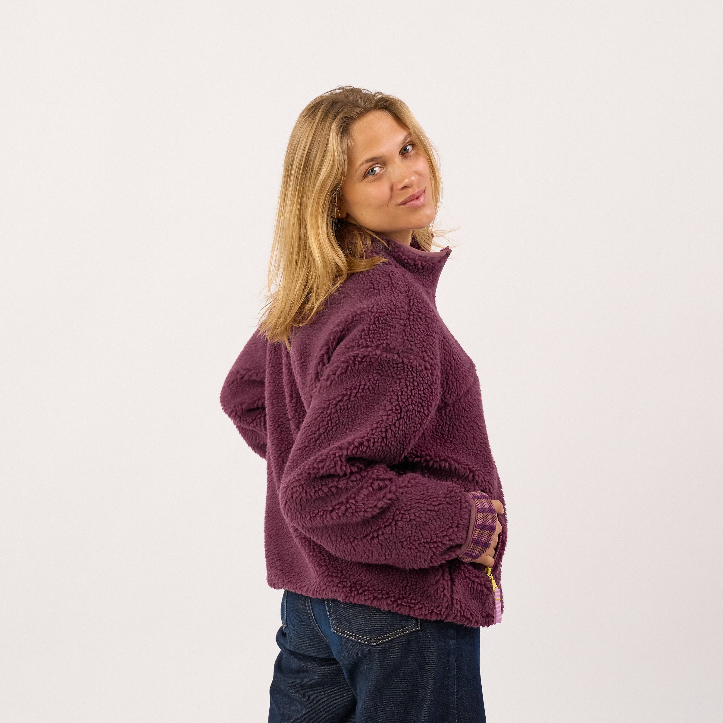 Sherpa zip-up jacket BILLYBELT Purple