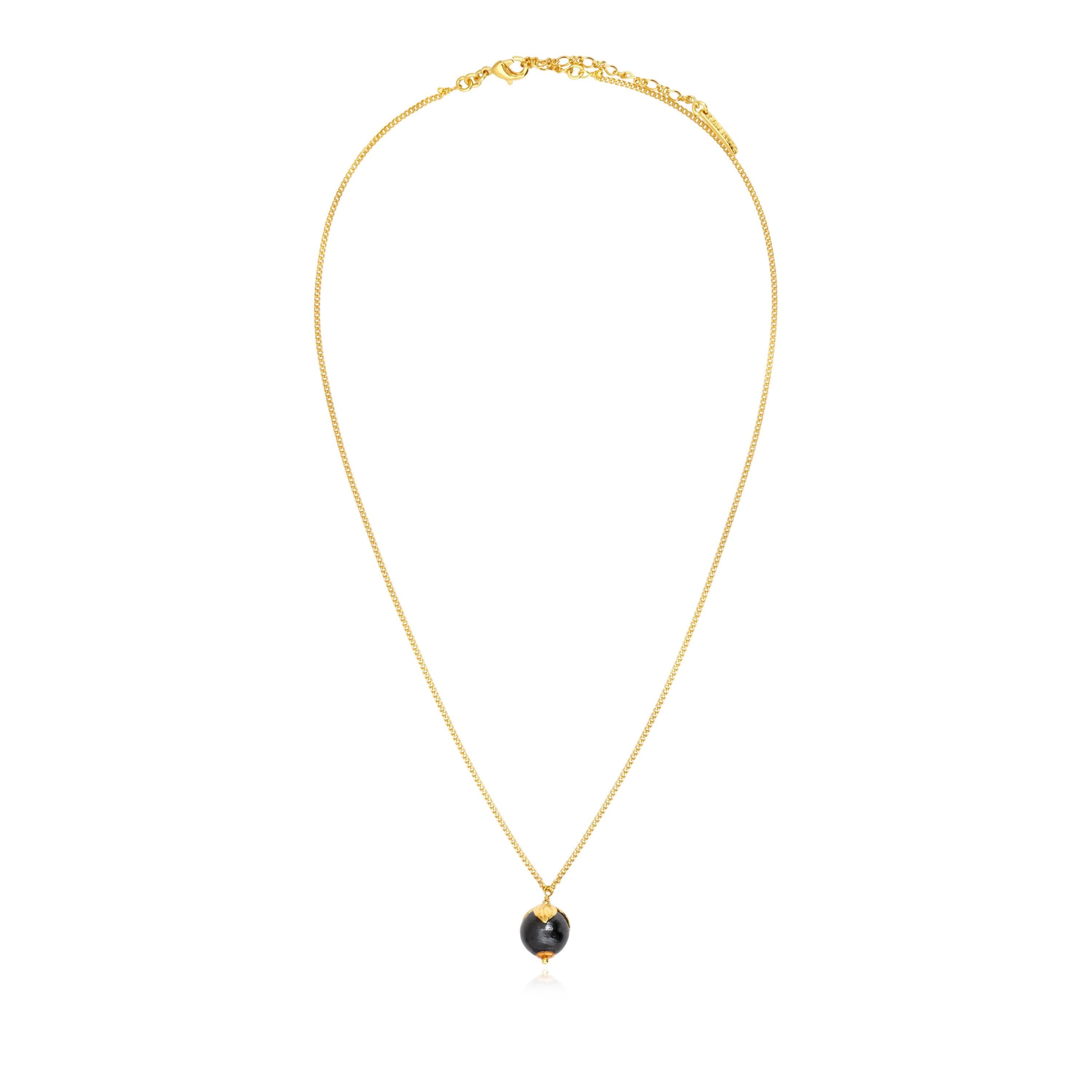 Gold-plated necklace SATELLITE PARIS Black