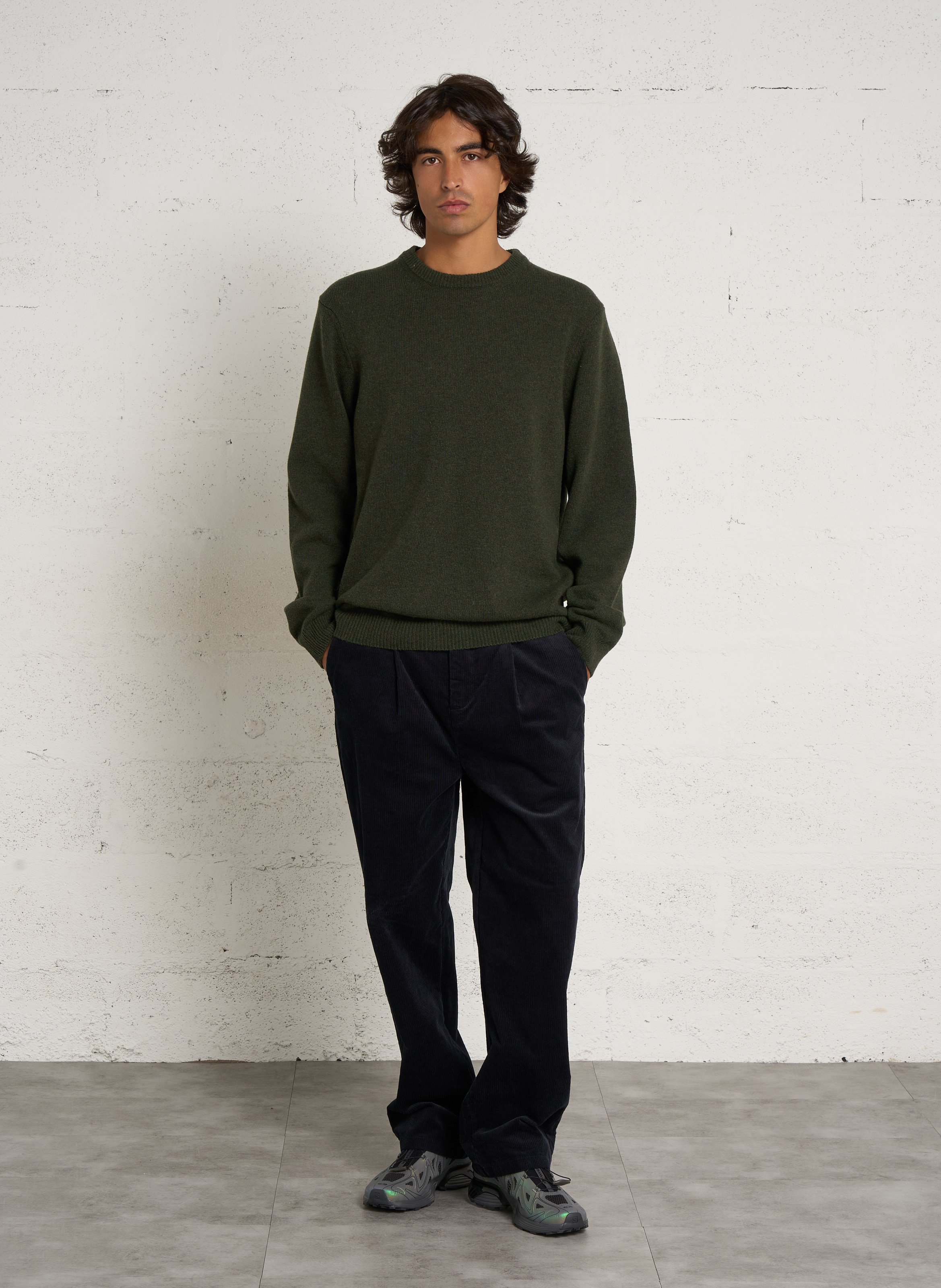 Caissa - Wollstrickpullover mit V-Ausschnitt und Details CASUAL FRIDAY Beige