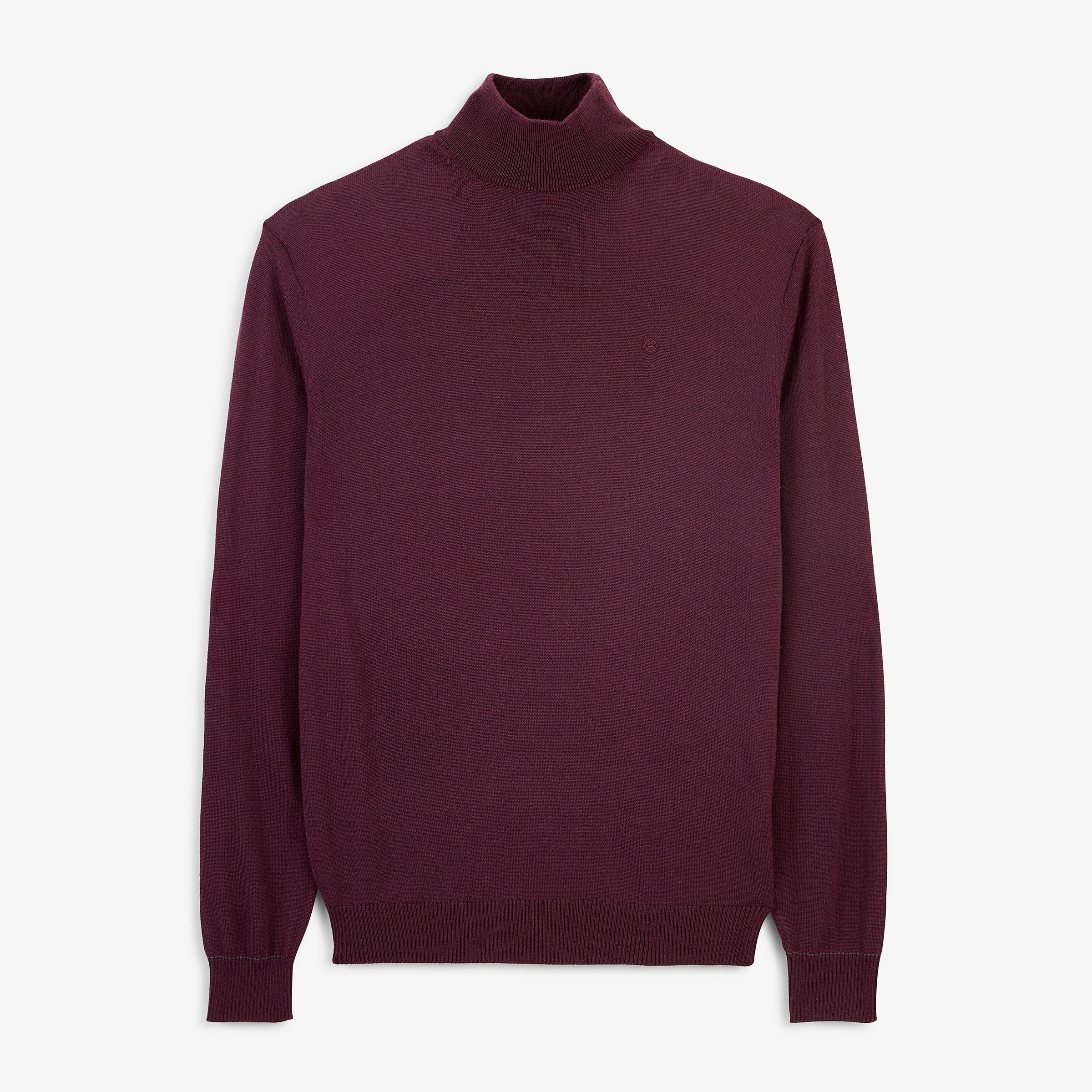 MASSIA essential high-neck pullover in wine red SERGE BLANCO Red