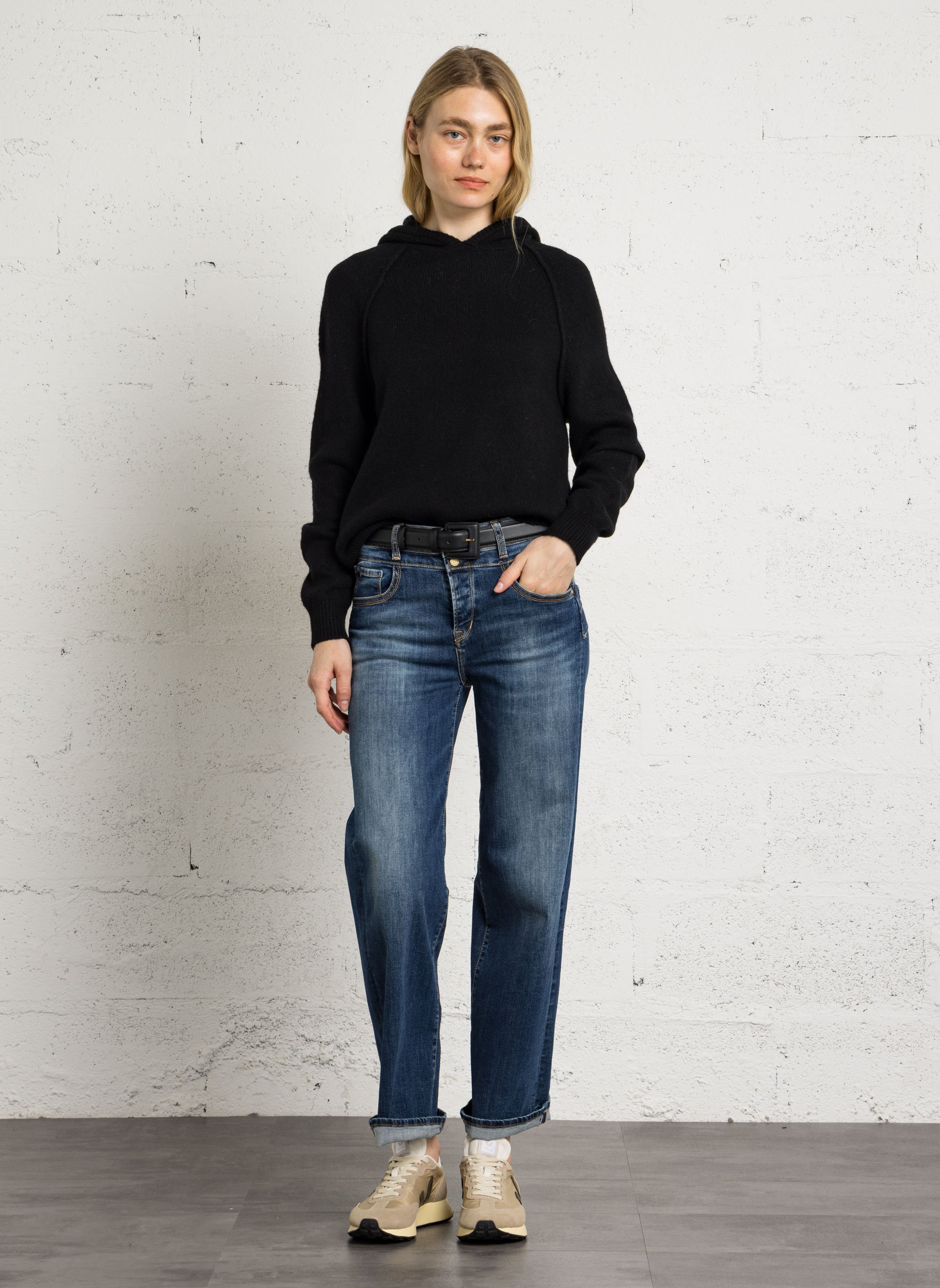 Wijde jeans van katoenmix LE TEMPS DES CERISES Blauw