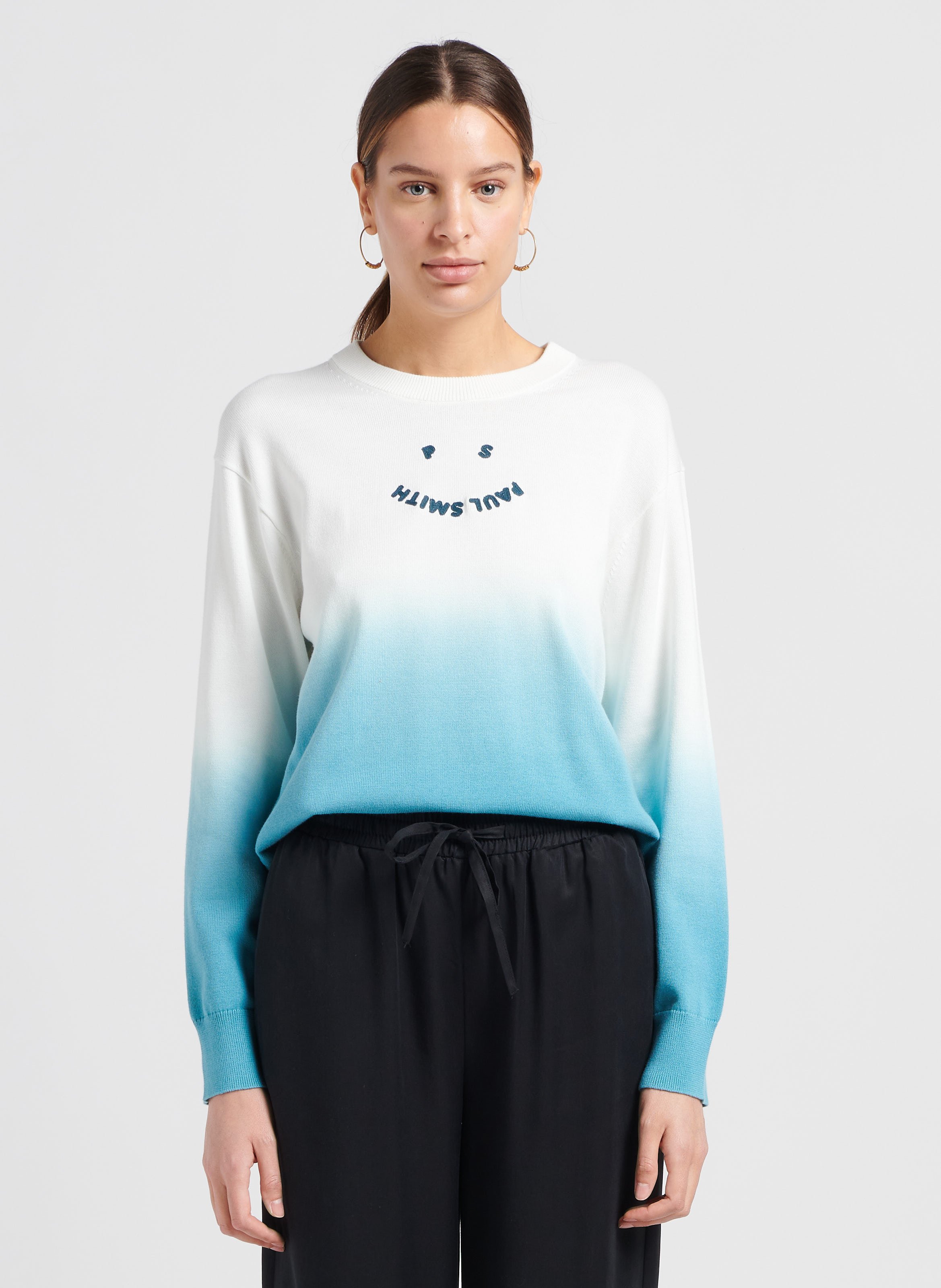 Pull col rond dégradé fondu en coton  PAUL SMITH Bleu