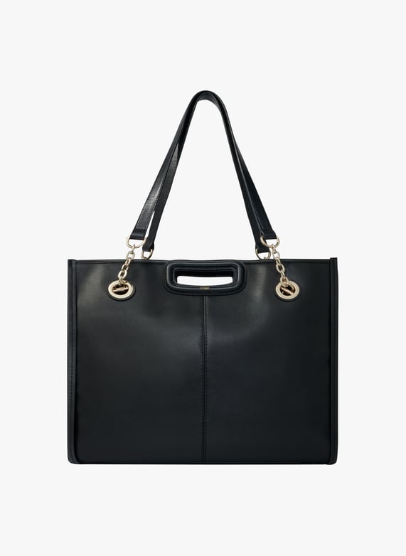 Sac Cabas En Cuir Lisse M Cabas Noir Maje Femme MFASA01005 2517 NOIR Place des Tendances