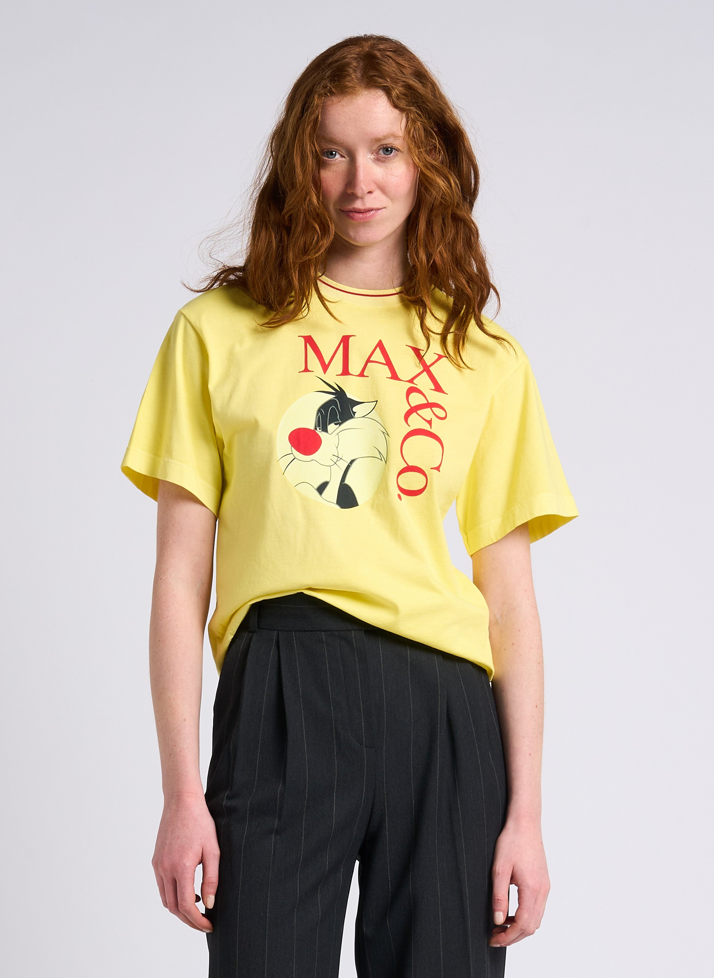 Tee-shirt col rond sérigraphié en coton MAX&amp;Co.