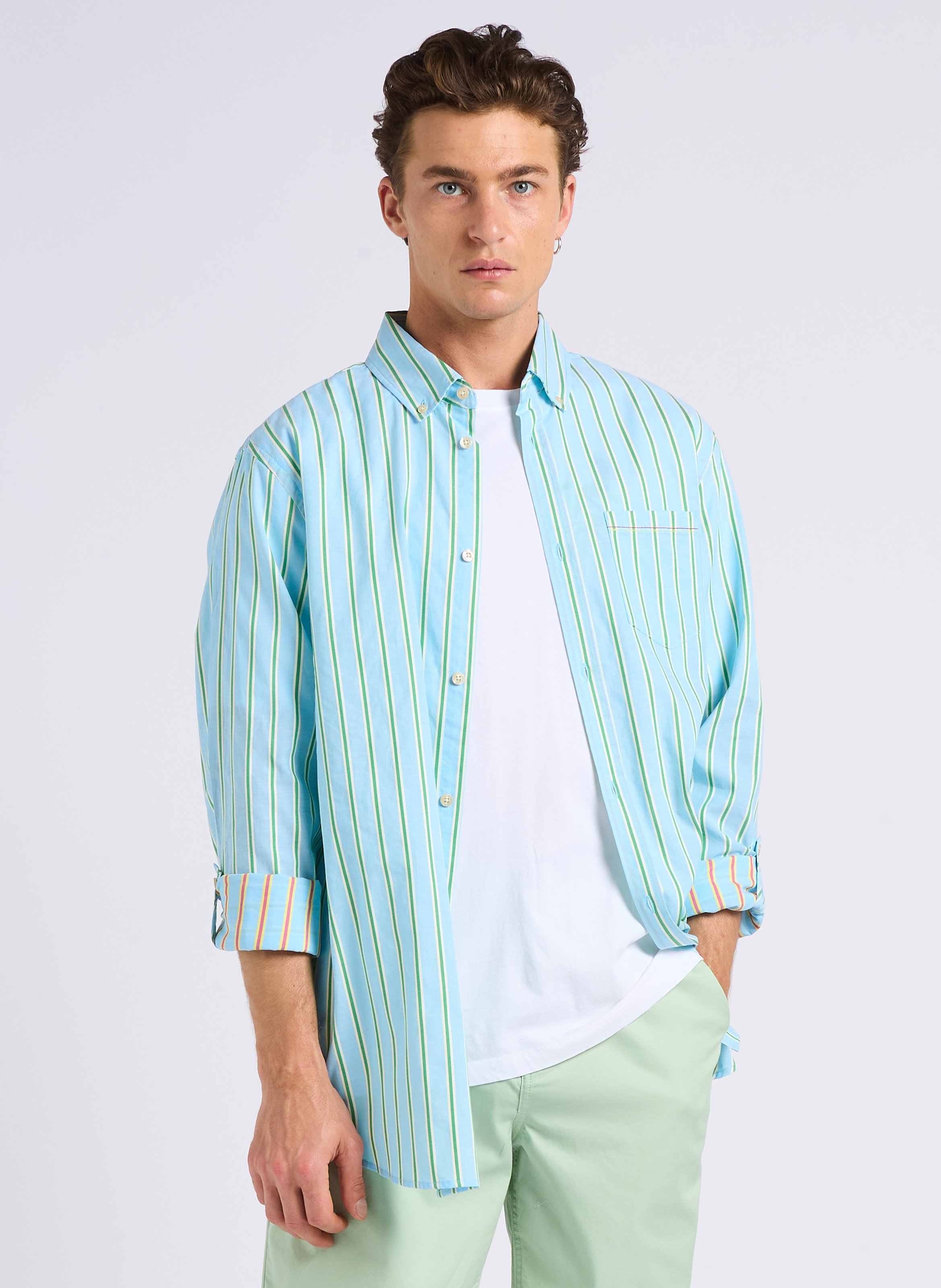 Chemise Scotch & Soda Rose/blanc – Taille XL – Motif Rayé – Occasion Très Bon état