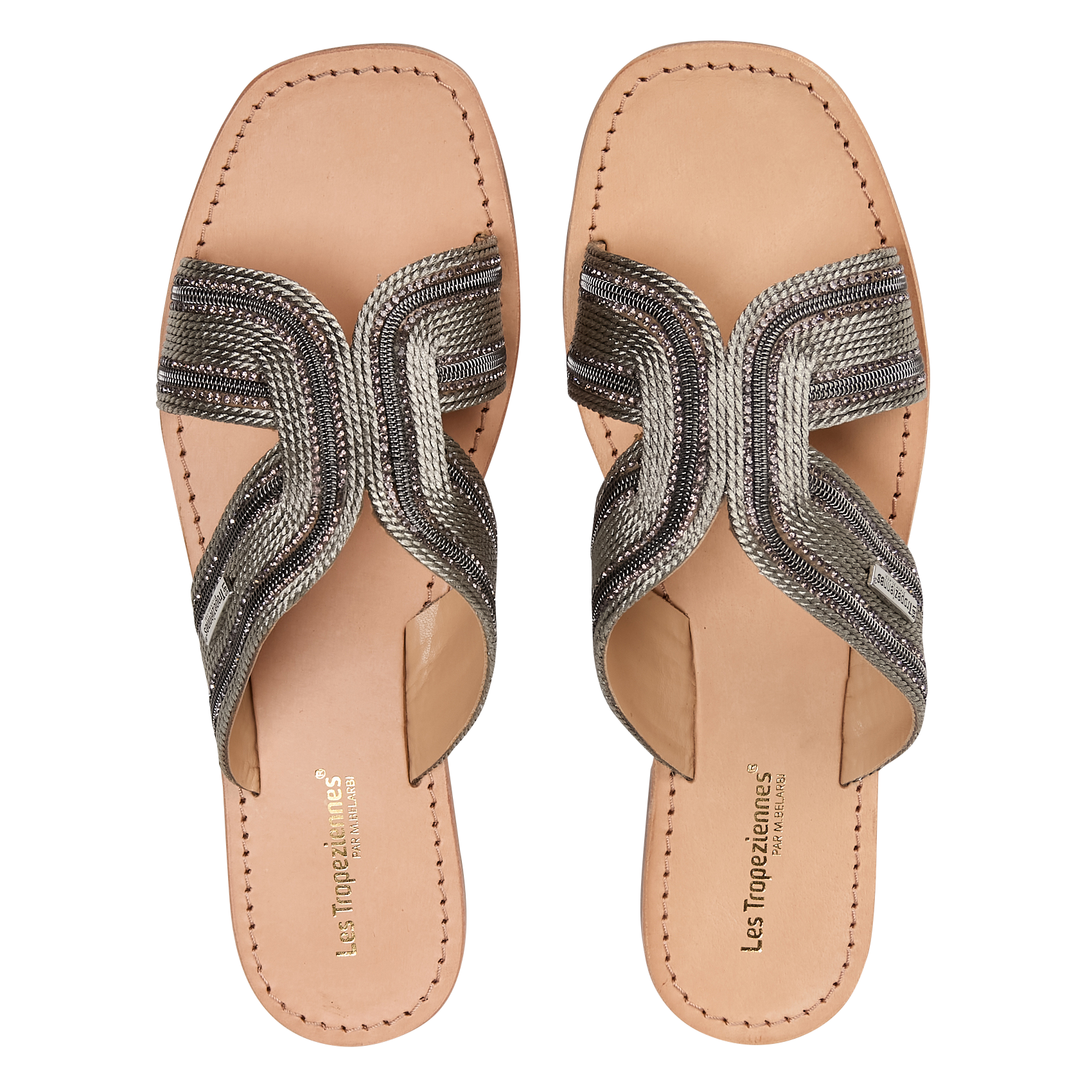 Flat sandals in metallic mesh LES TROPEZIENNES PAR M.BELARBI Silver