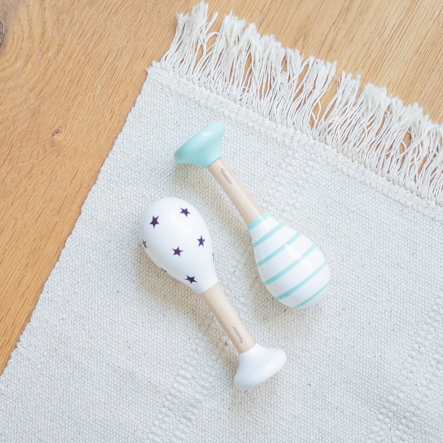 Fox and stripes rattles KINDSGUT White