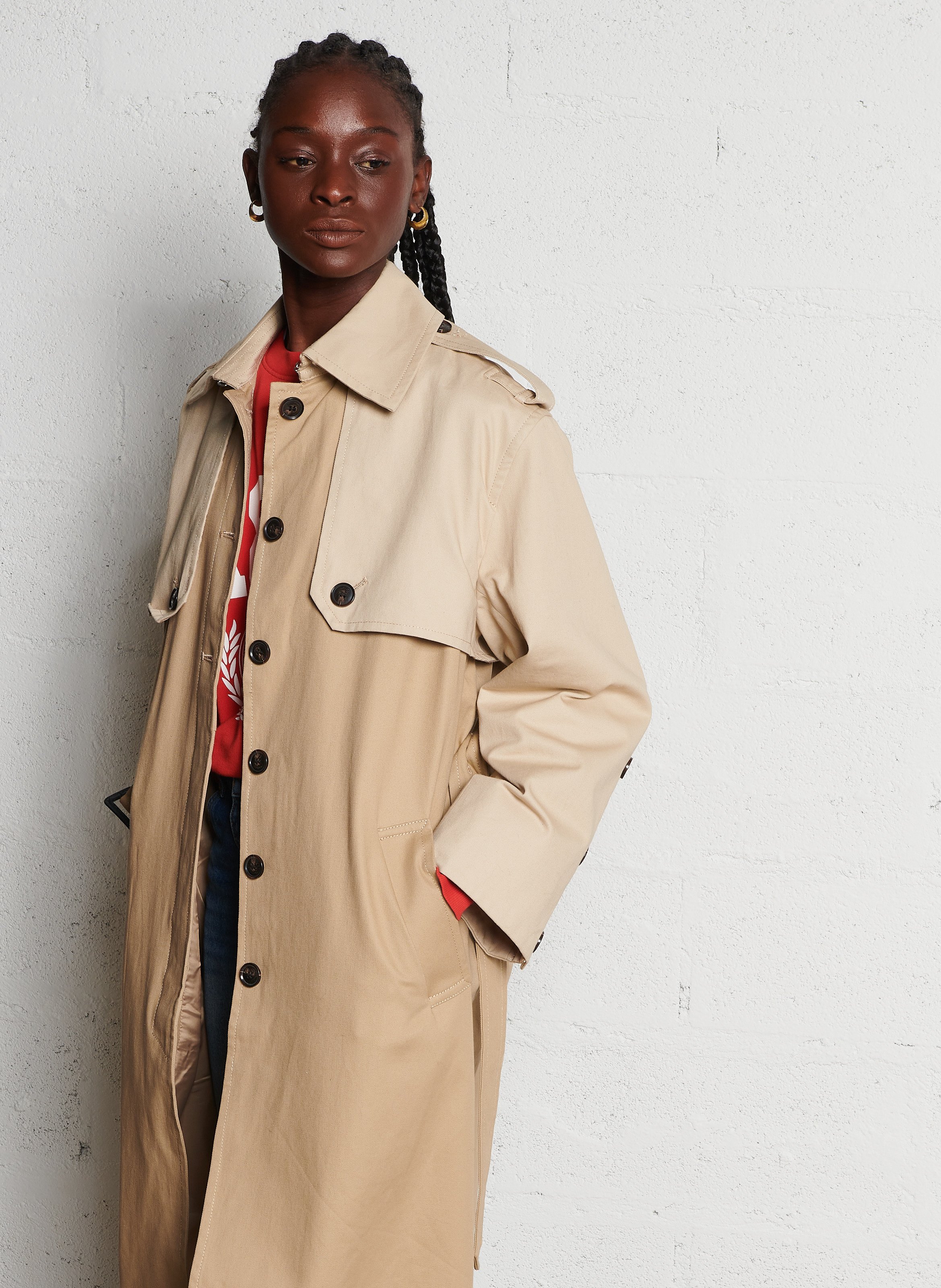 Trench droit femme sale