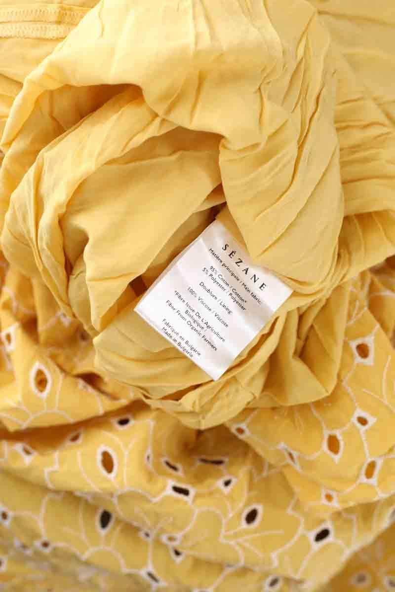 Cotton dress SEZANE - Seconde main Yellow
