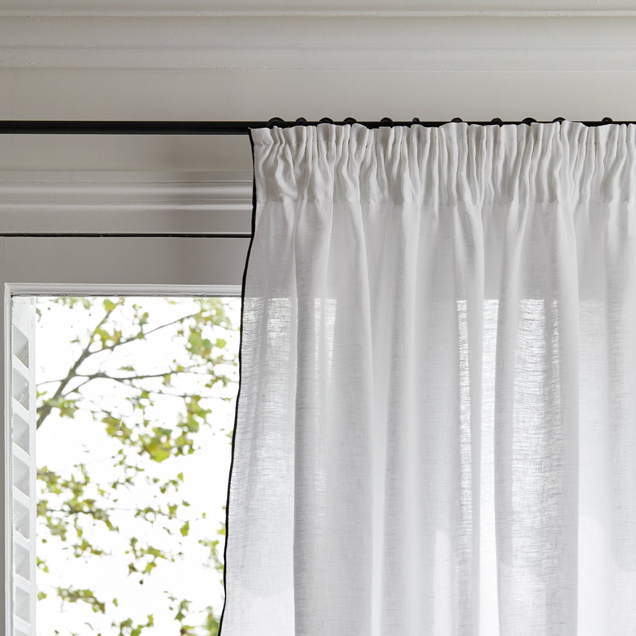 Curtain with gathering tape MADURA White
