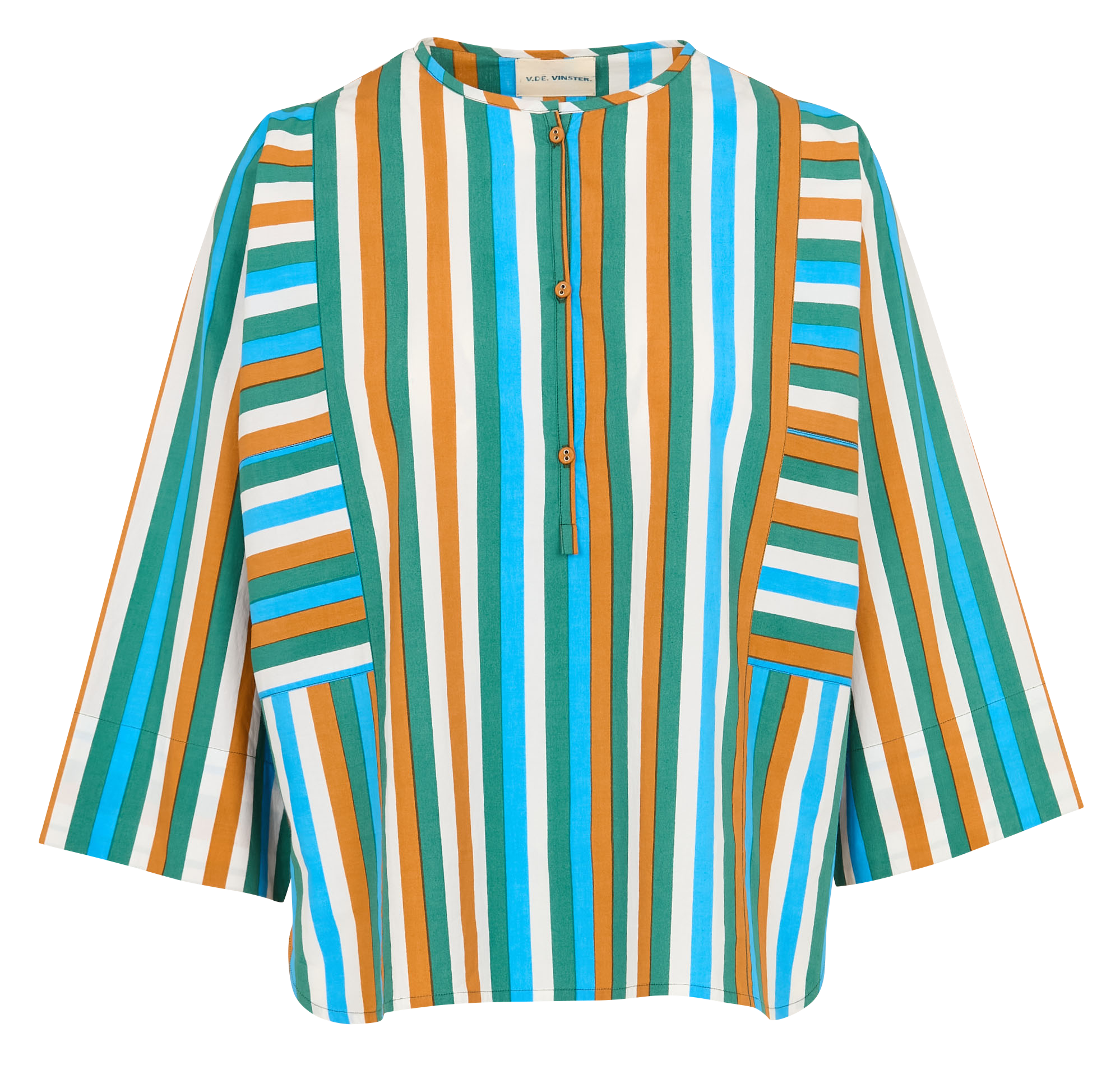 Carry Stripes striped shirt V DE VINSTER Brown
