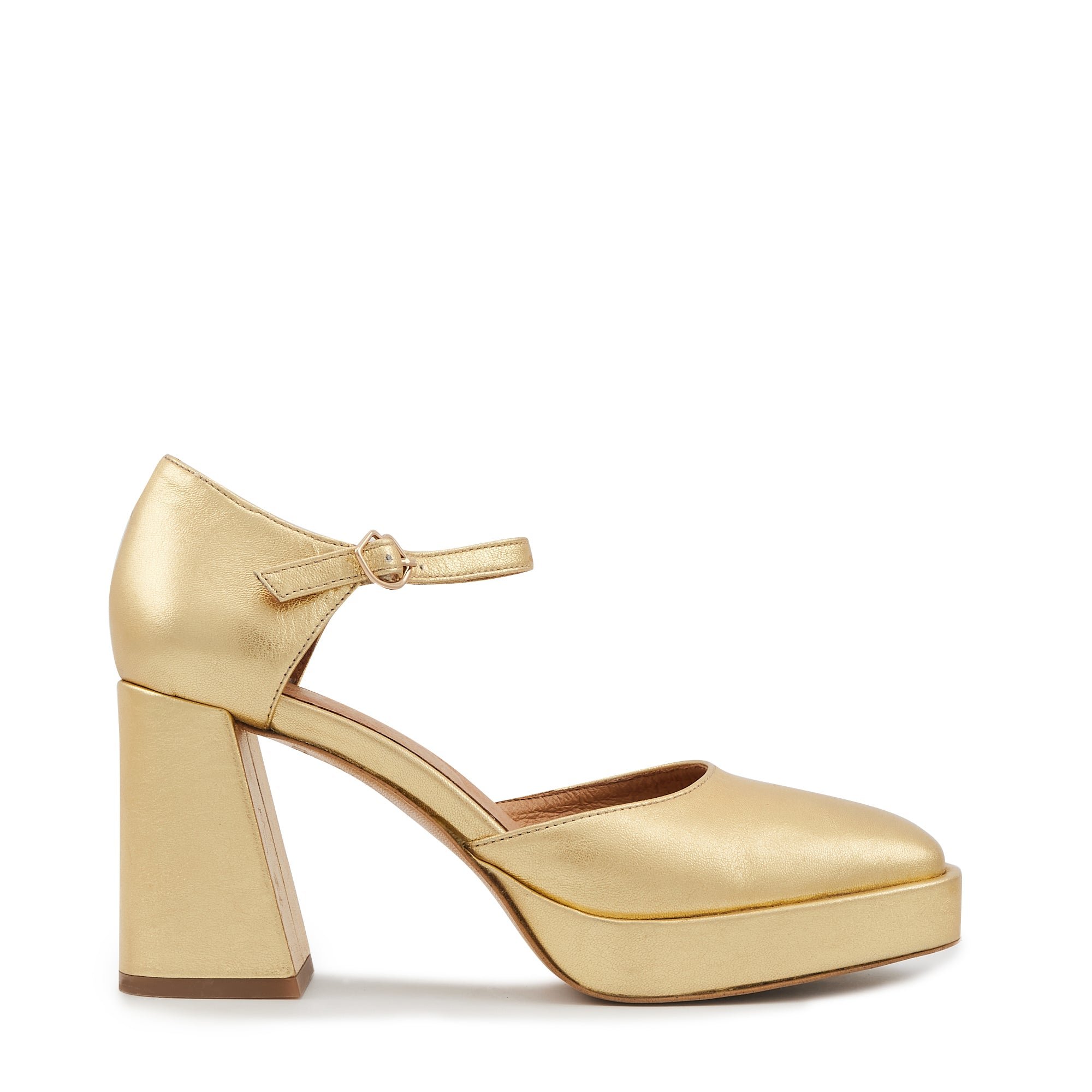 Leather Mary Janes BONS BAISERS PARIS Golden