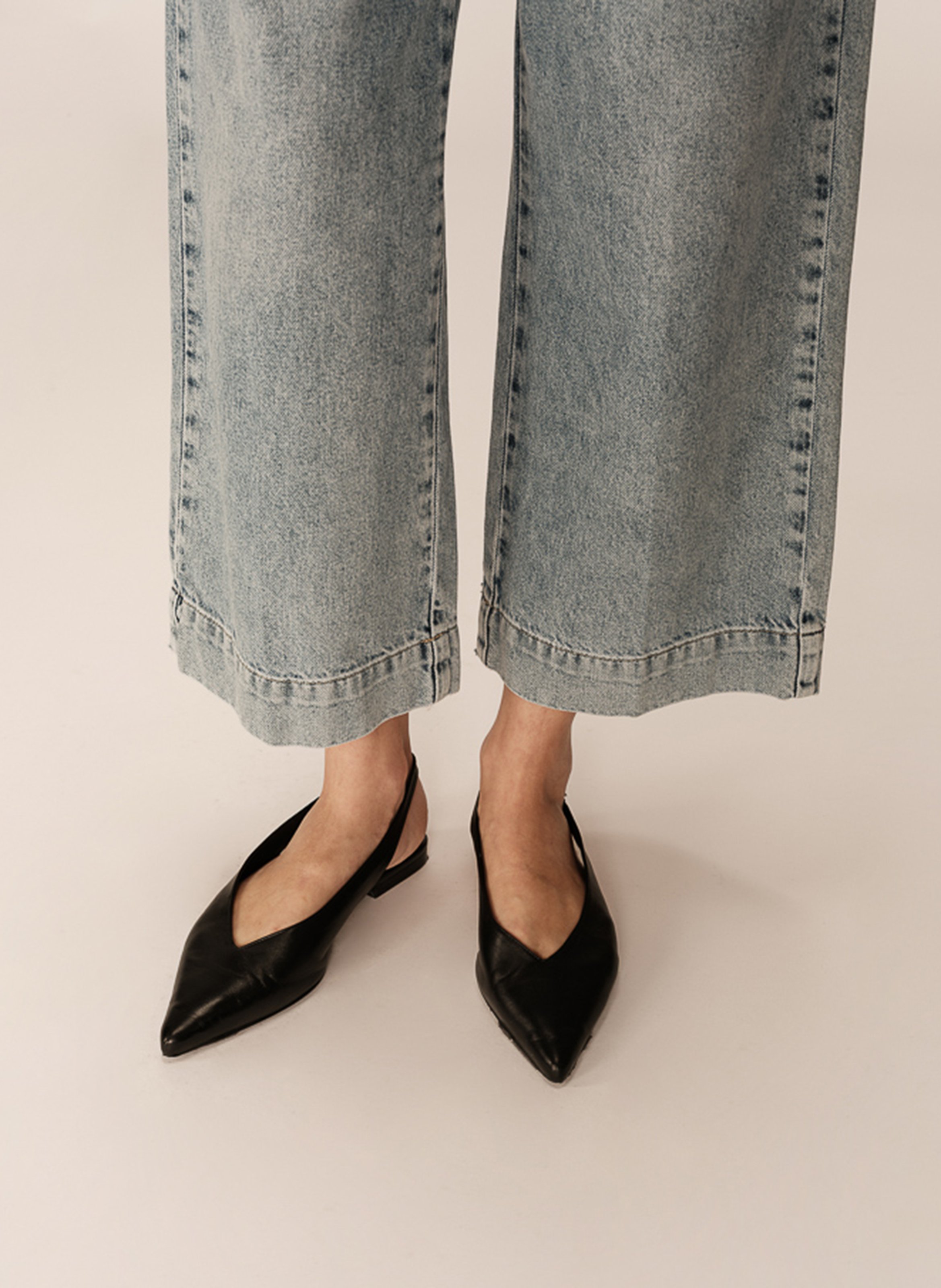 Wide leg cotton jeans GRACE ET MILA White