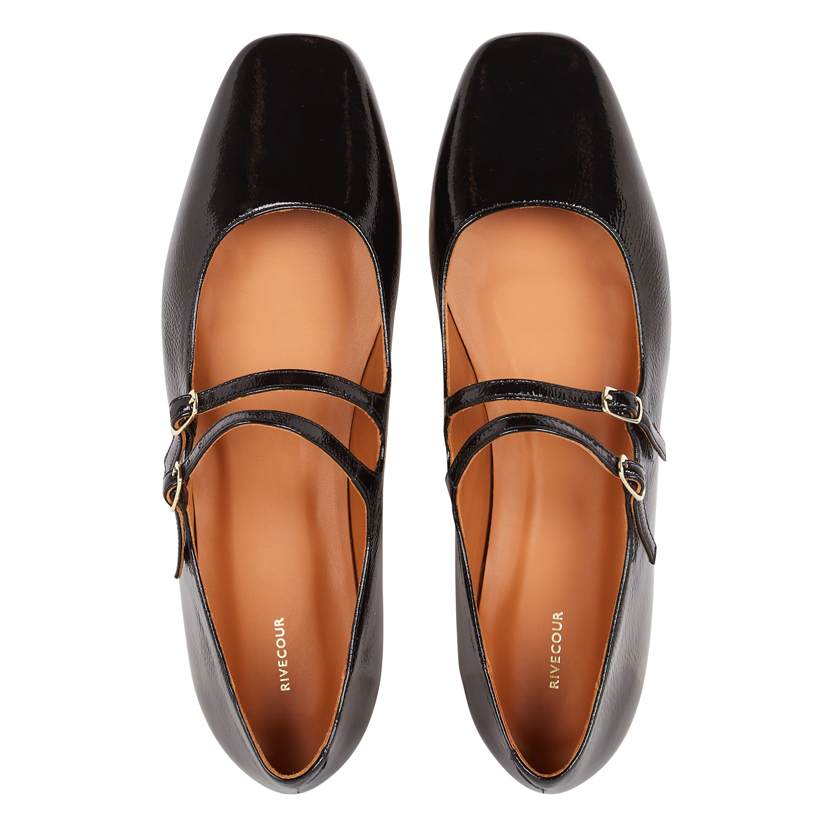 Babies en cuir vernis RIVECOUR Noir