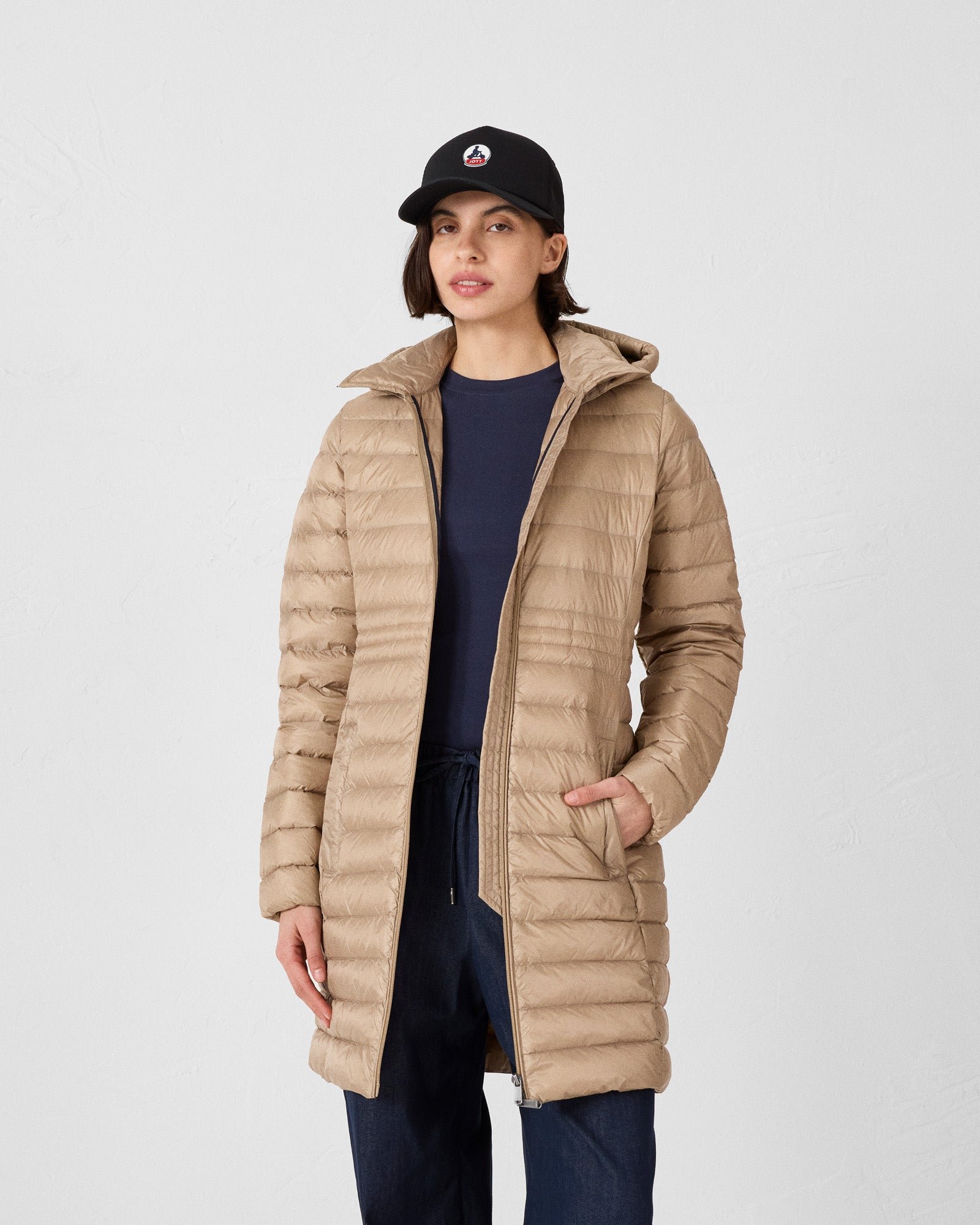 Long hooded puffer coat vero 2.0 JOTT Beige