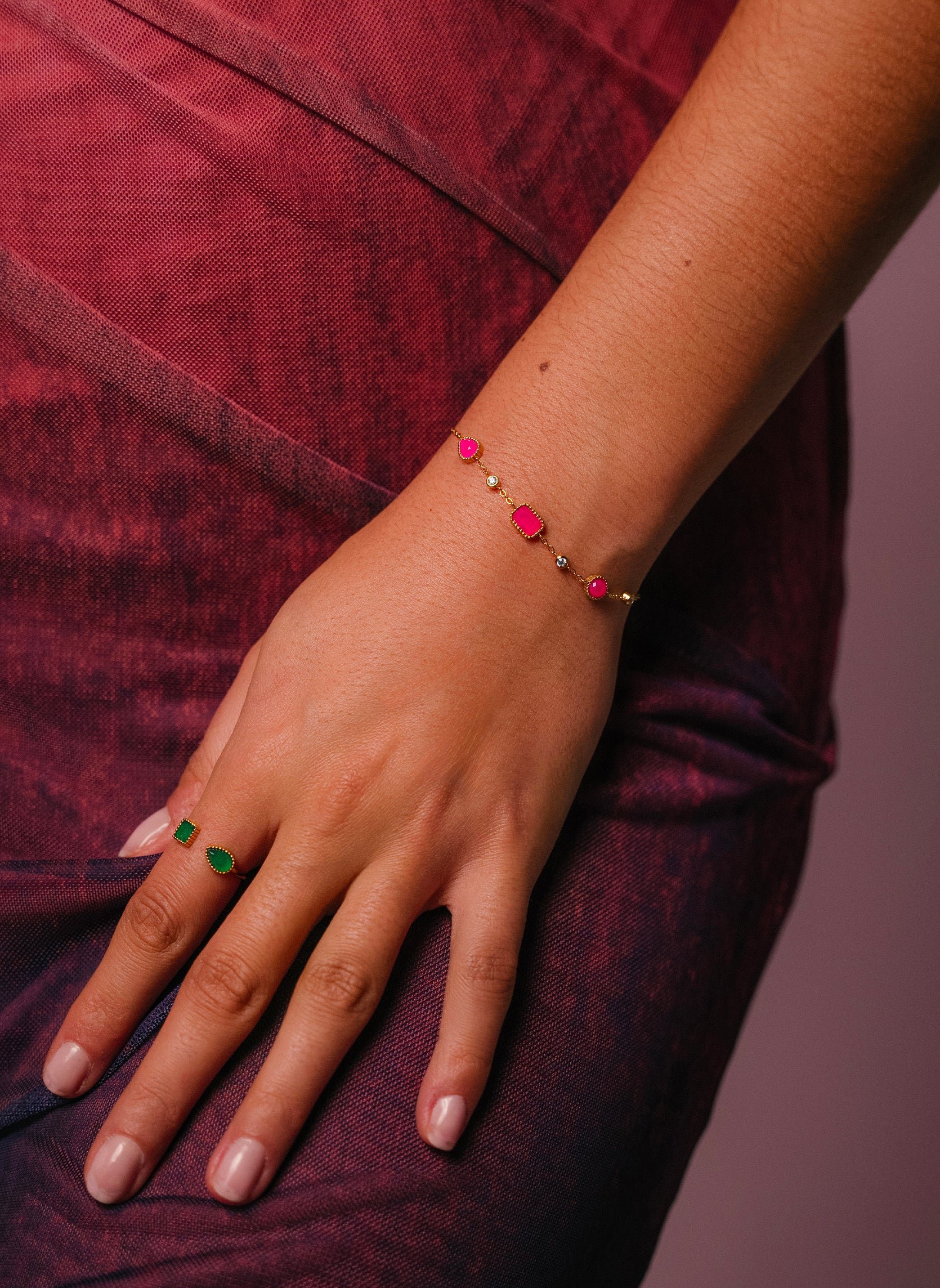 Chain bracelet Pelagia AEC Paris Pink