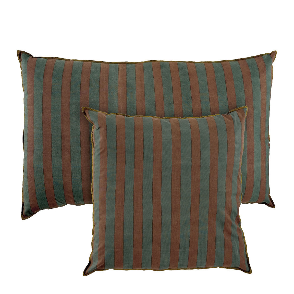 Housse de coussin coton BLANC D'IVOIRE Bleu