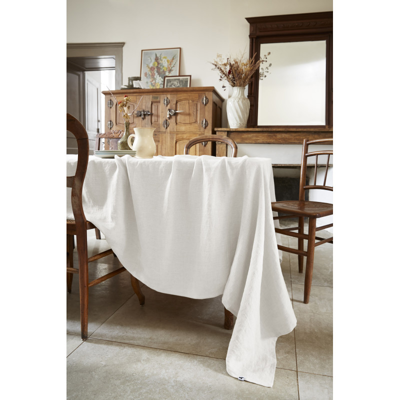 Cotton gauze tablecloth L'EFFET PAPILLON White