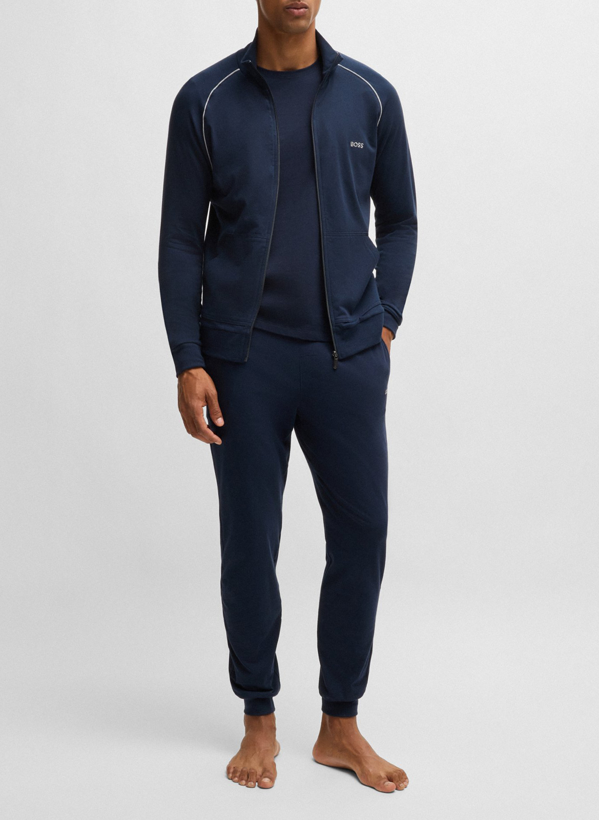 Cotton Long sleeve t-shirt with embroidered logo Blue