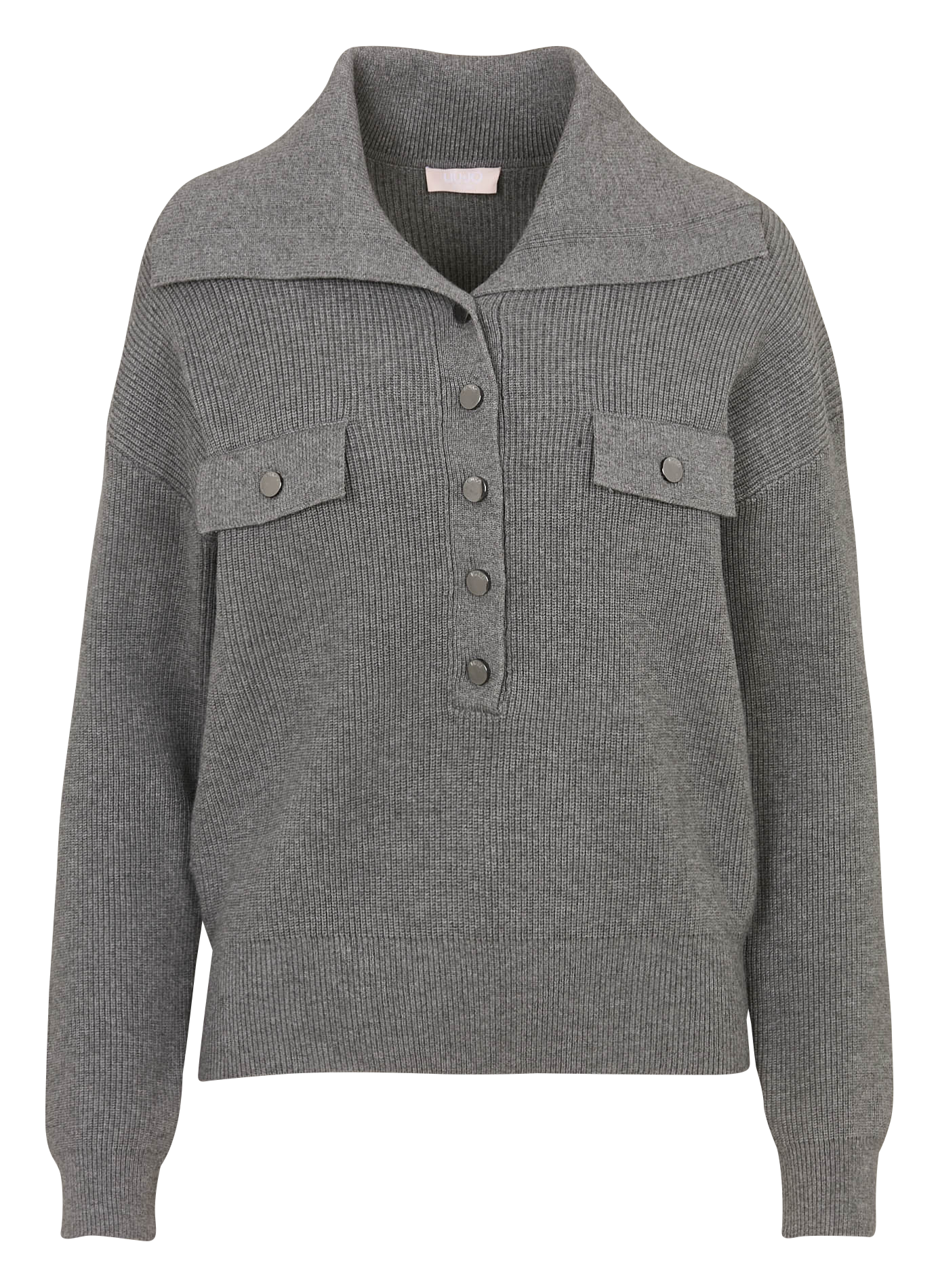 Pull maxi col  LIU JO Gris