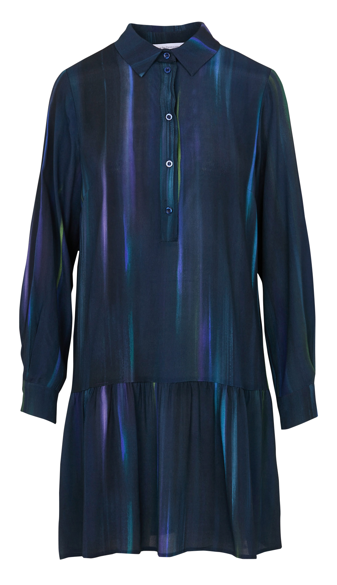 Short fluid flounced printed dress LA FEE MARABOUTEE Blue