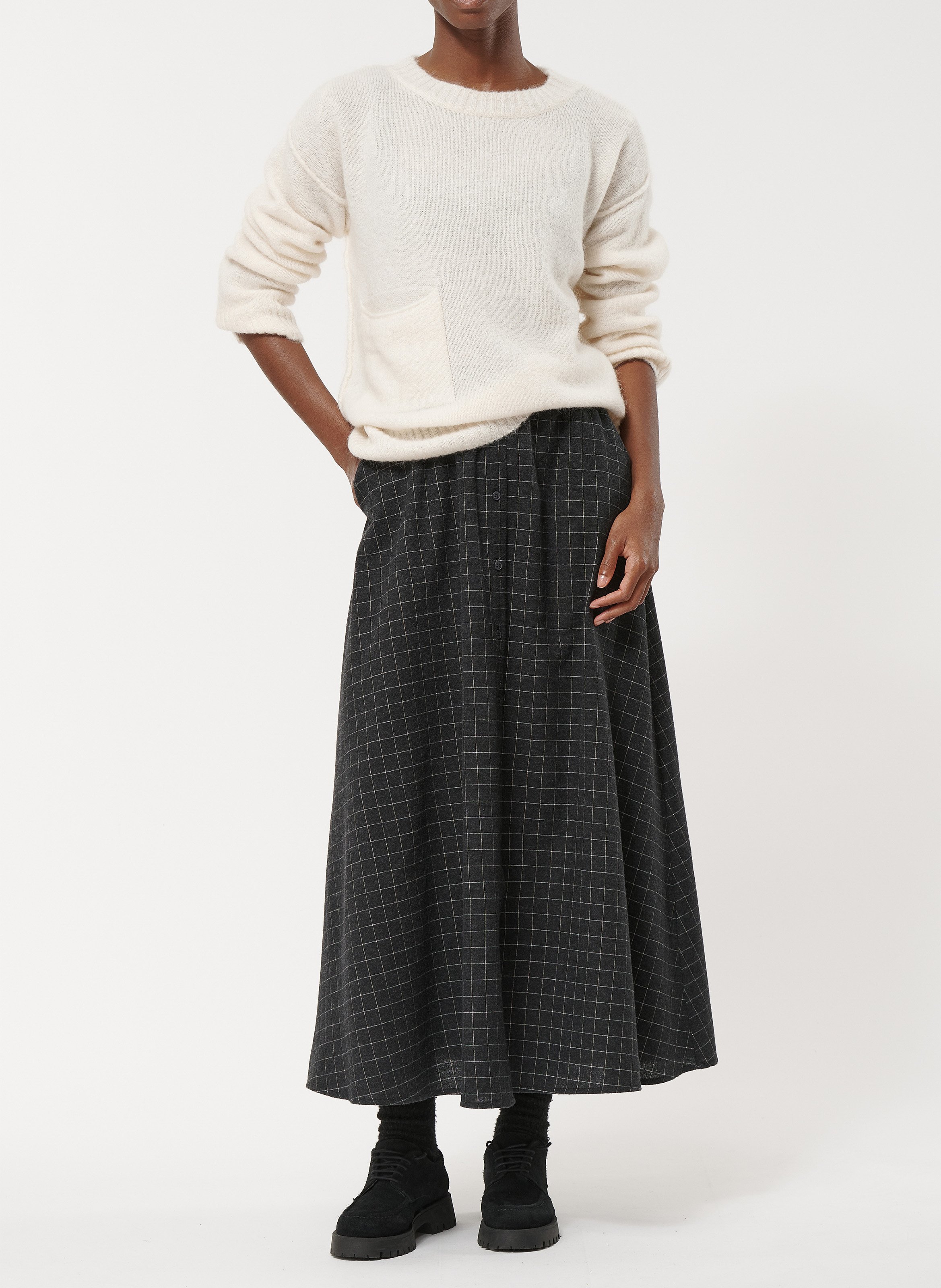 Pull col rond  HUMILITY Blanc