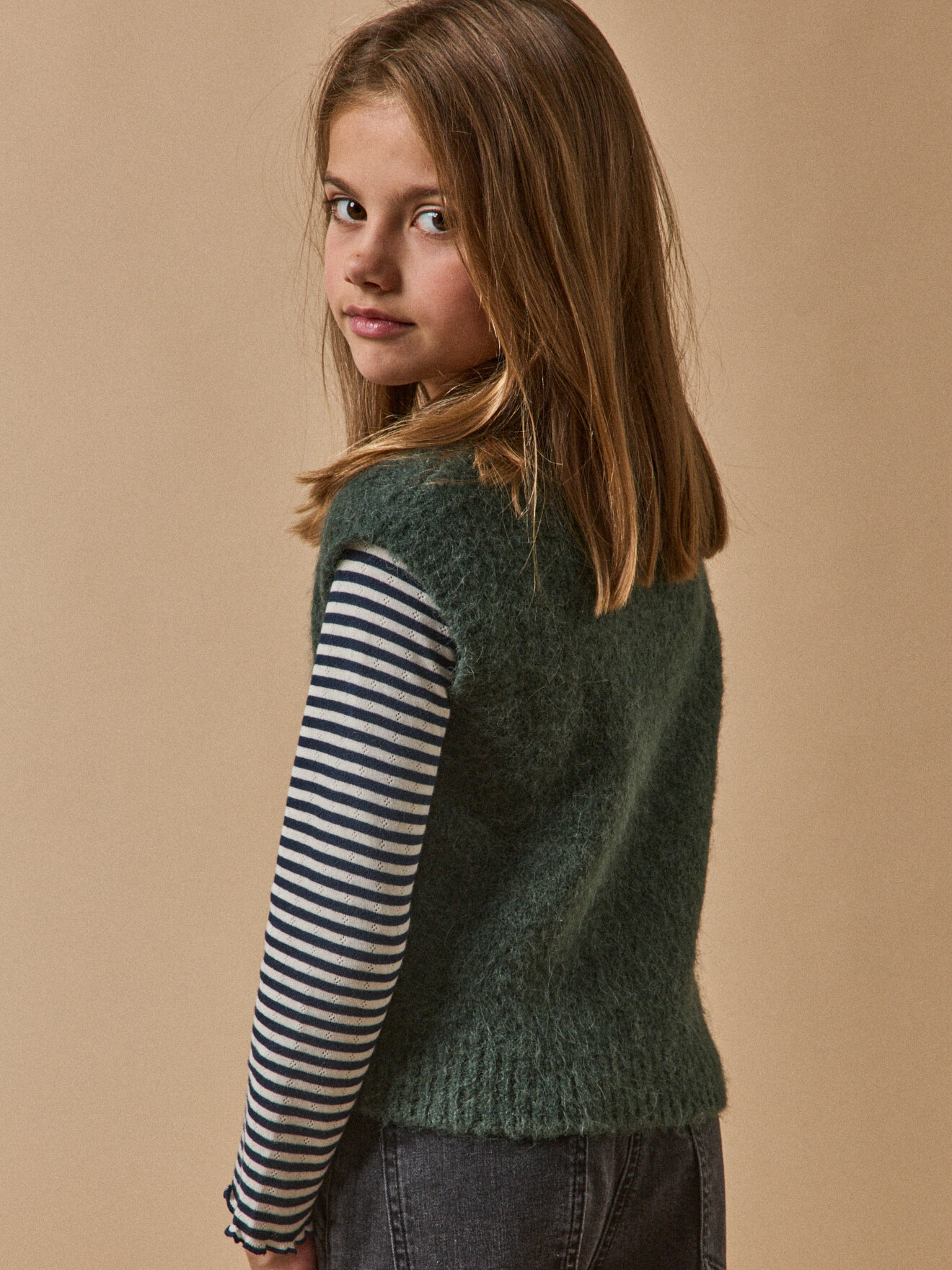 Pull sans manches laine et alpaga CYRILLUS Vert