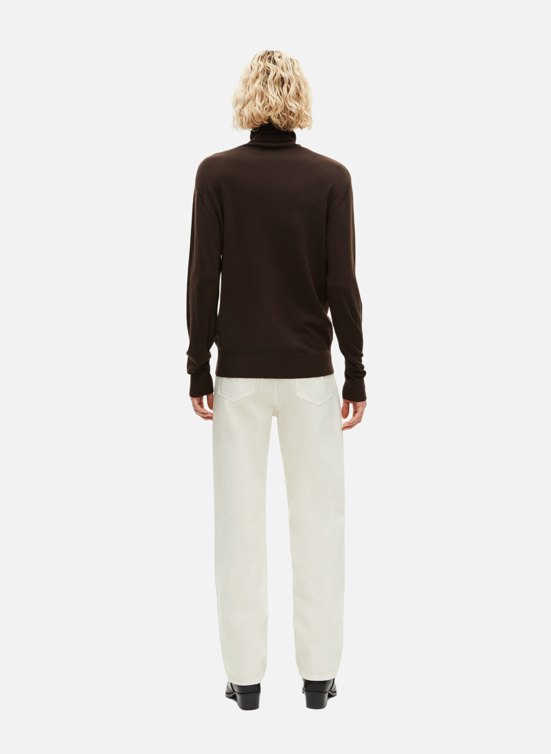 Merino wool roll-neck sweater Brown