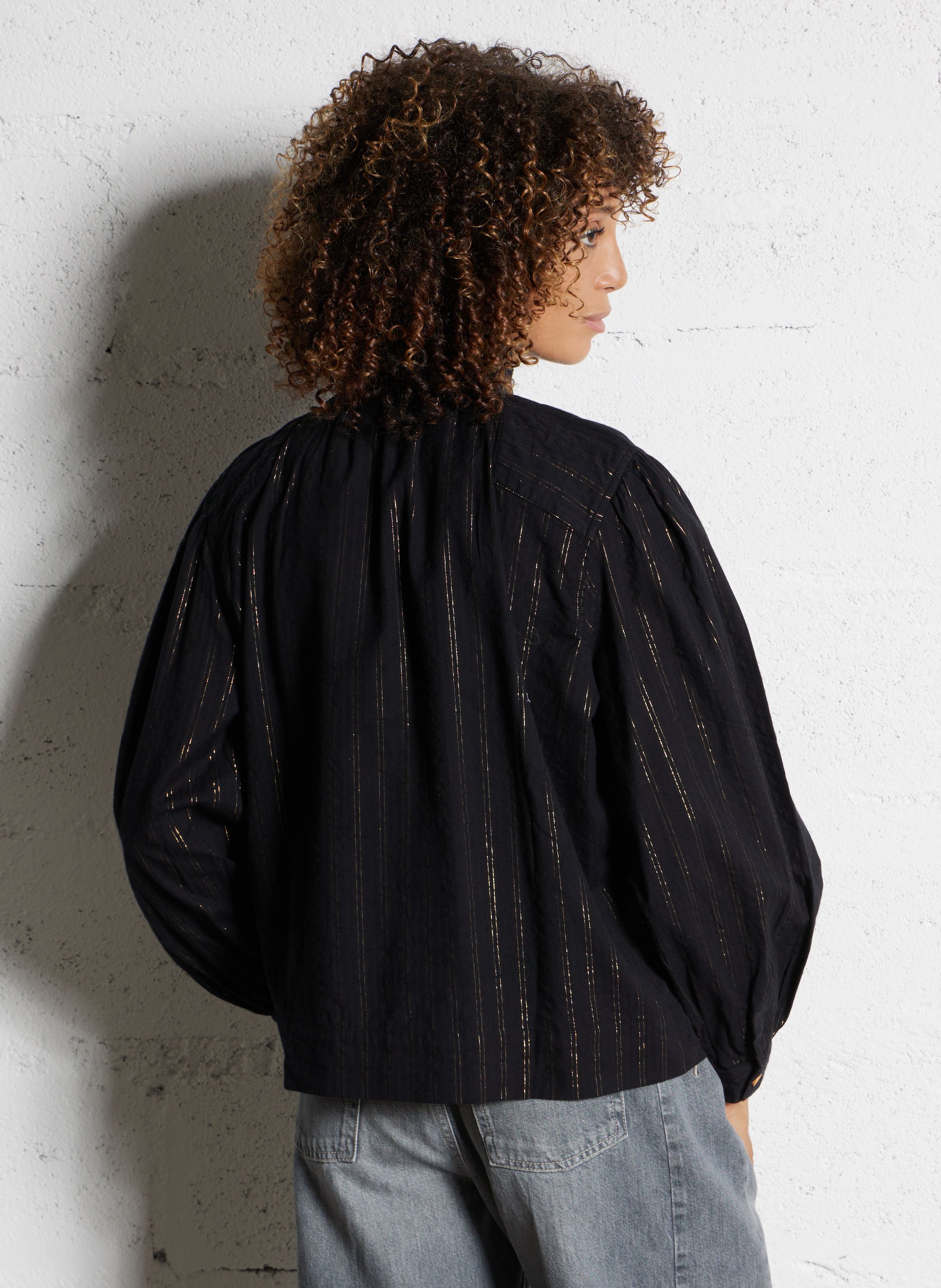 Gestreept overhemd LEON & HARPER Zwart