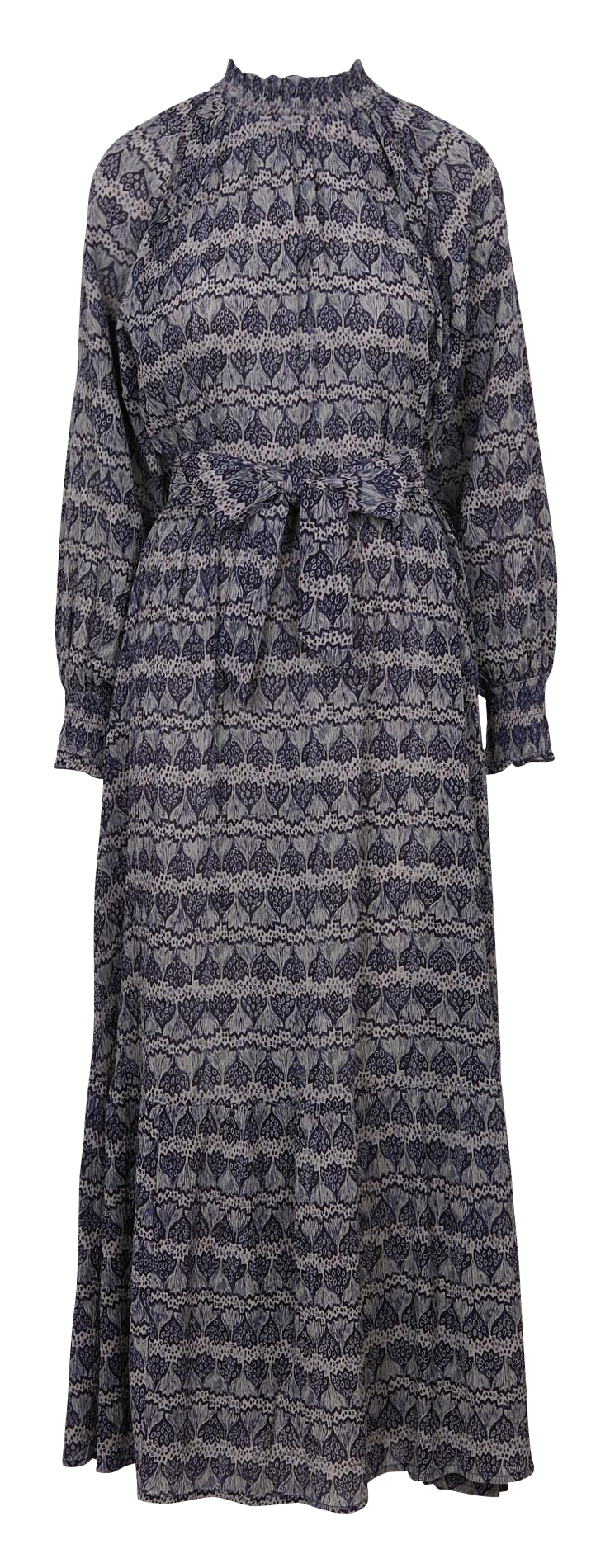 Bedrucktes Maxikleid mit Rundhalsausschnitt ANTIK BATIK Blau