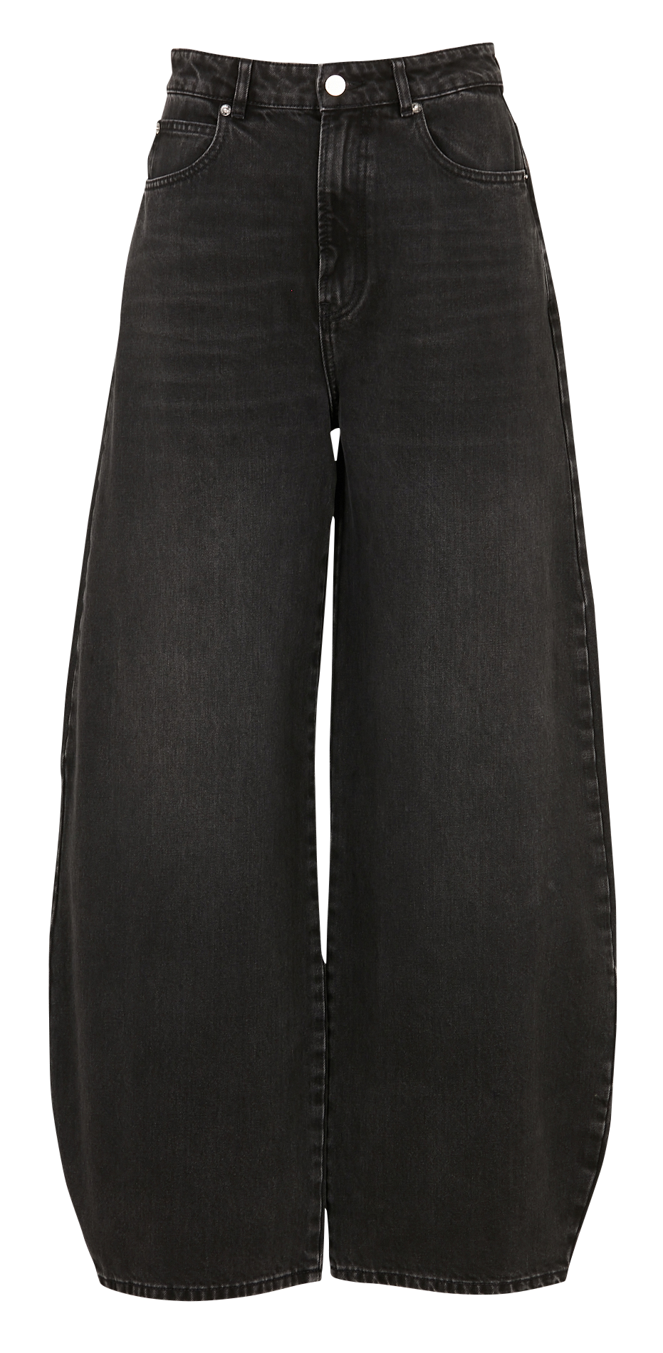 Jean large taille haute uni BERENICE Noir