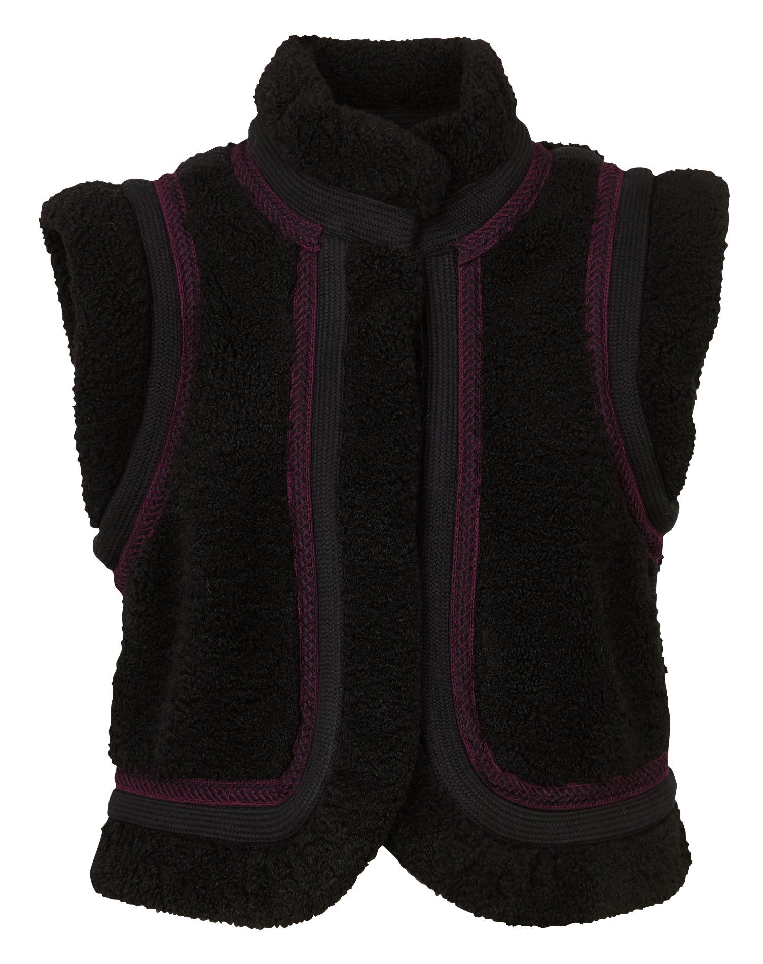 Kurze ärmellose Kunstpelzweste ANTIK BATIK Schwarz